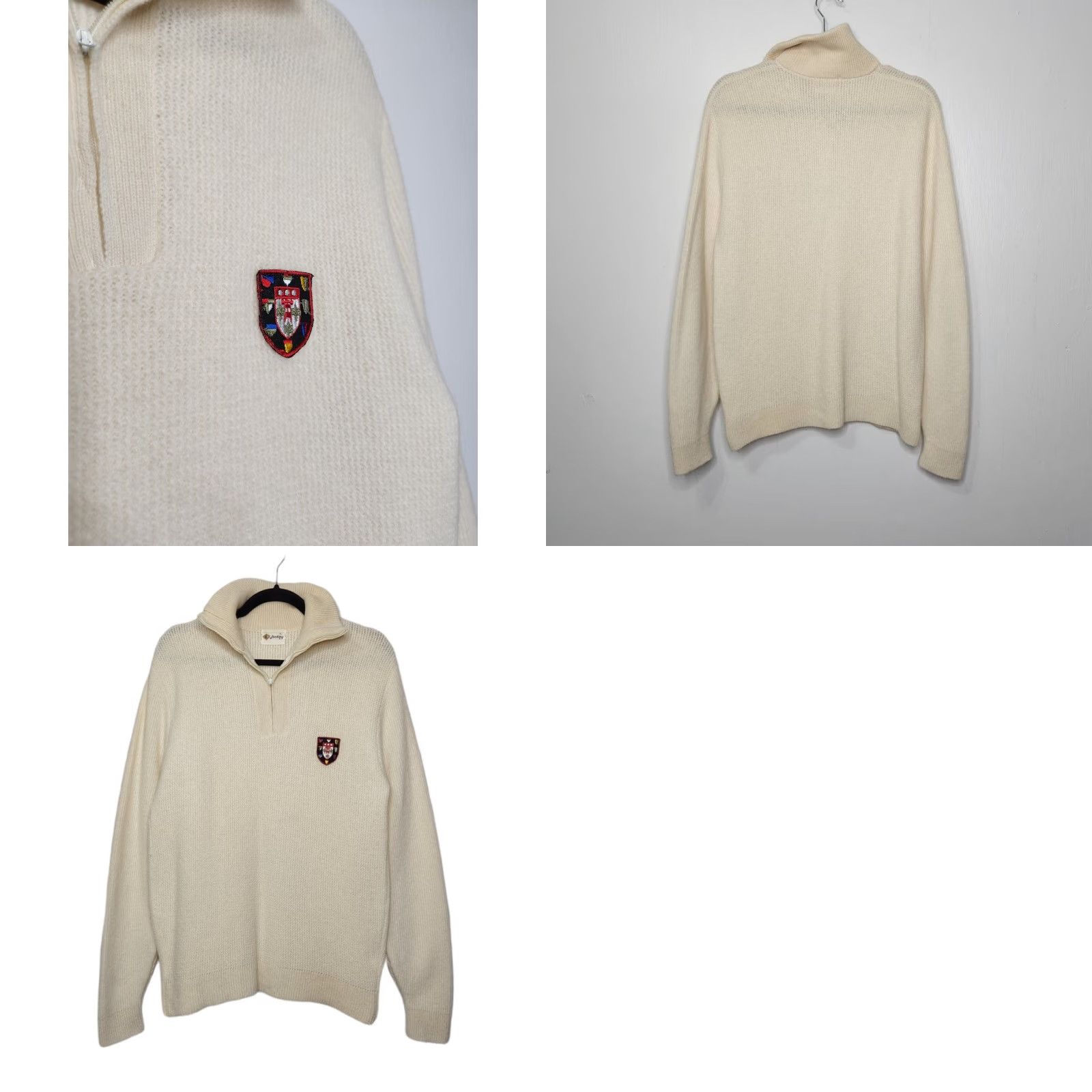 Jockey VINTAGE Jockey Sweater Knit VTG Rare Logo Crest Shirt Unisex Adults Large Cream 60s 70s Pullover Colgate? Size US L / EU 52-54 / 3 - 8 Thumbnail
