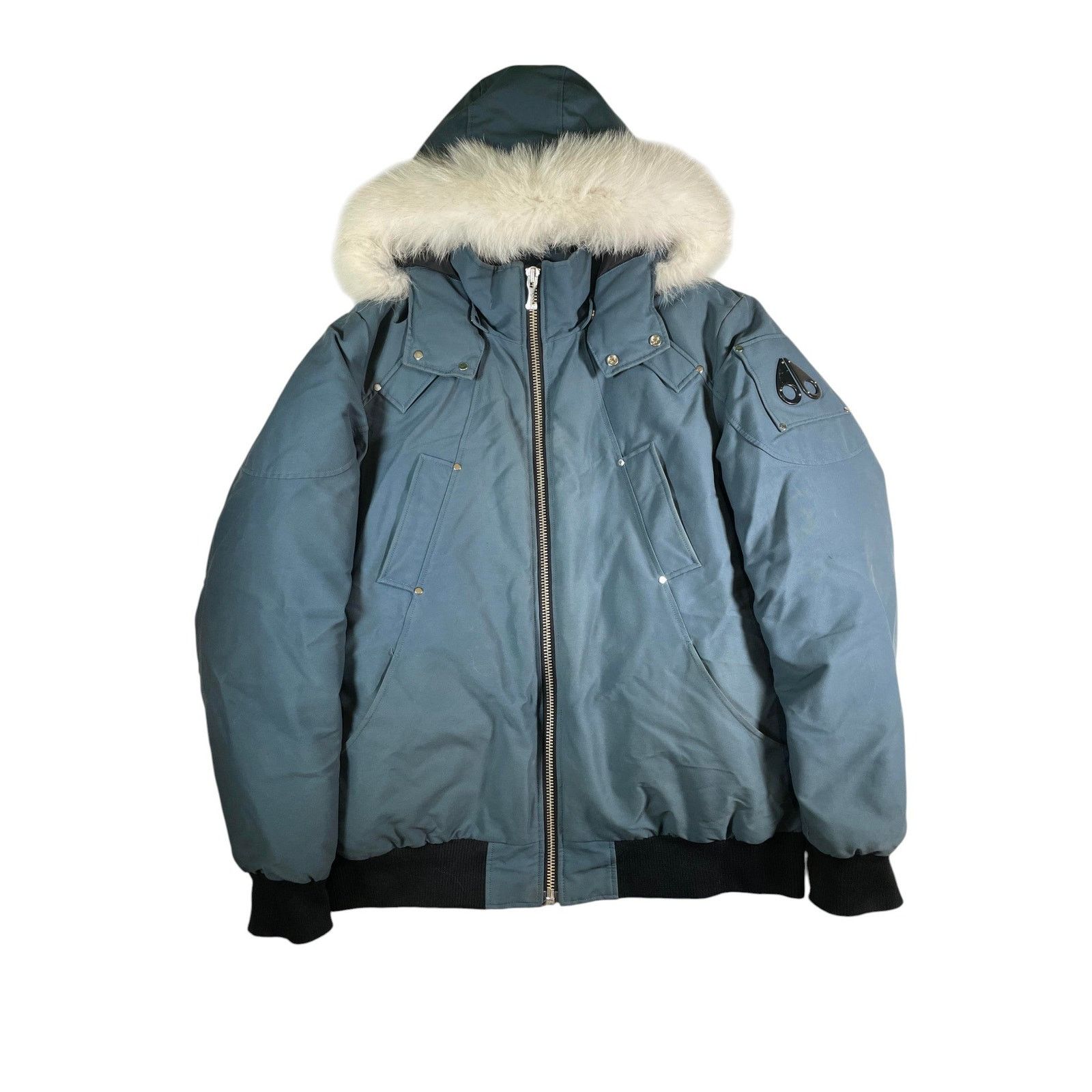 Moose Knuckles Moose Knuckles White Fur Teal Bomber Jacket Size US XXL / EU 58 / 5 - 1 Thumbnail