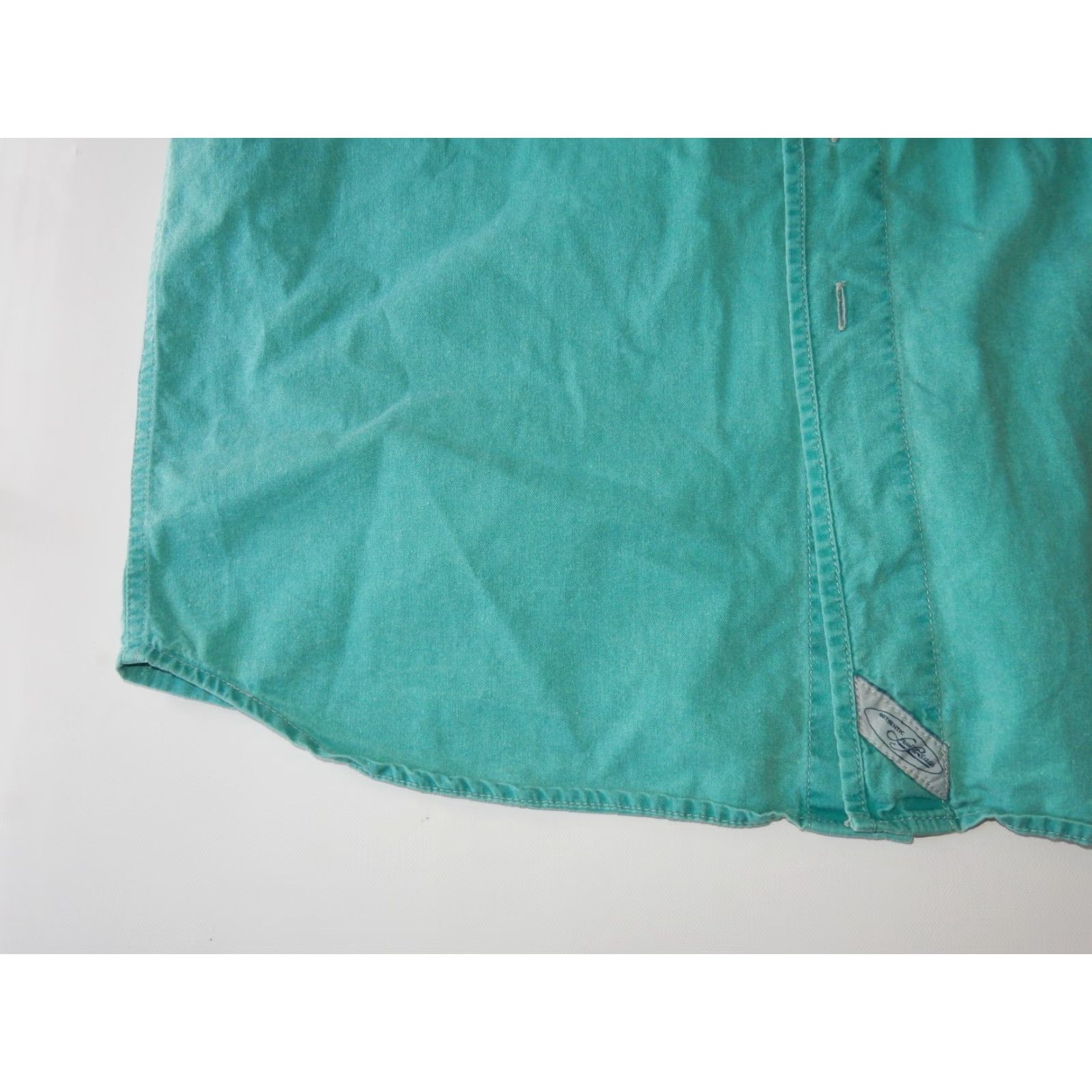 Levi's VTG Levi's Men's Button-Up Shirt Size M Short Sleeve Green Cotton Denim 22W 16.5S 31.5L Size US M / EU 48-50 / 2 - 2 Thumbnail