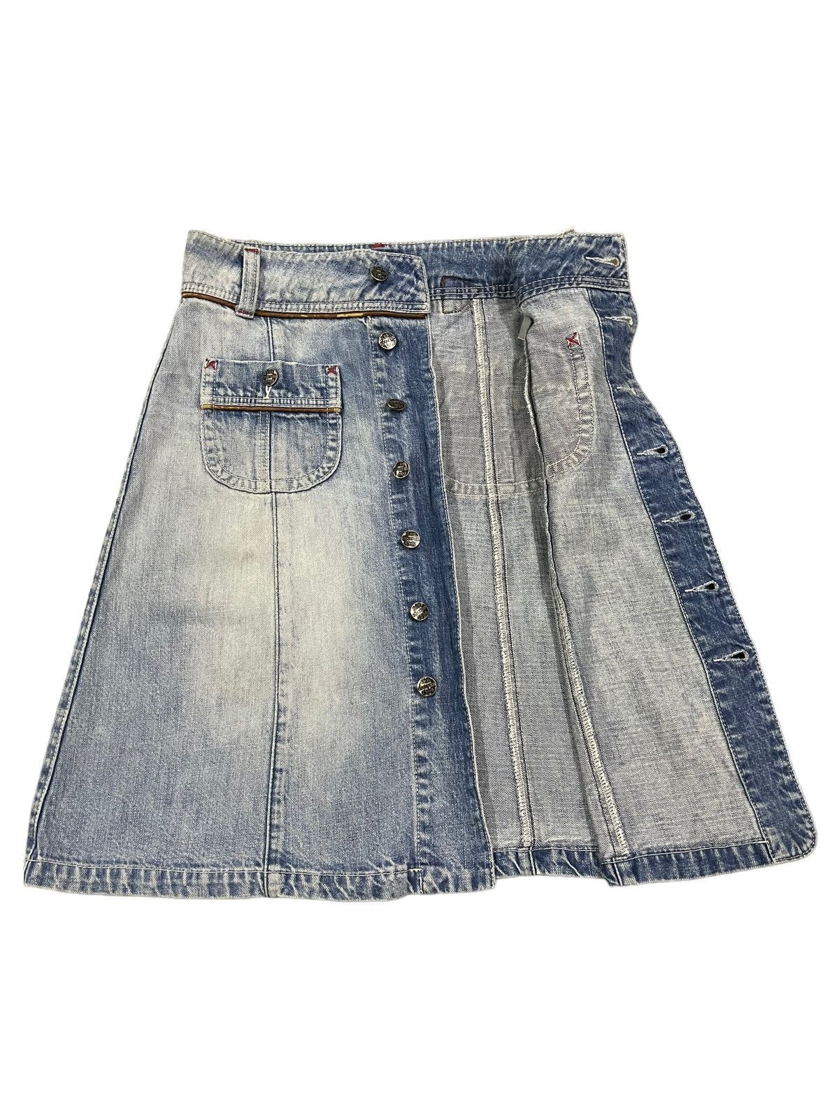 Vivienne Westwood Vintage Japanese Full Button Blue Wash Style Denim Skirt Size 28" / US 6 / IT 42 - 2 Thumbnail