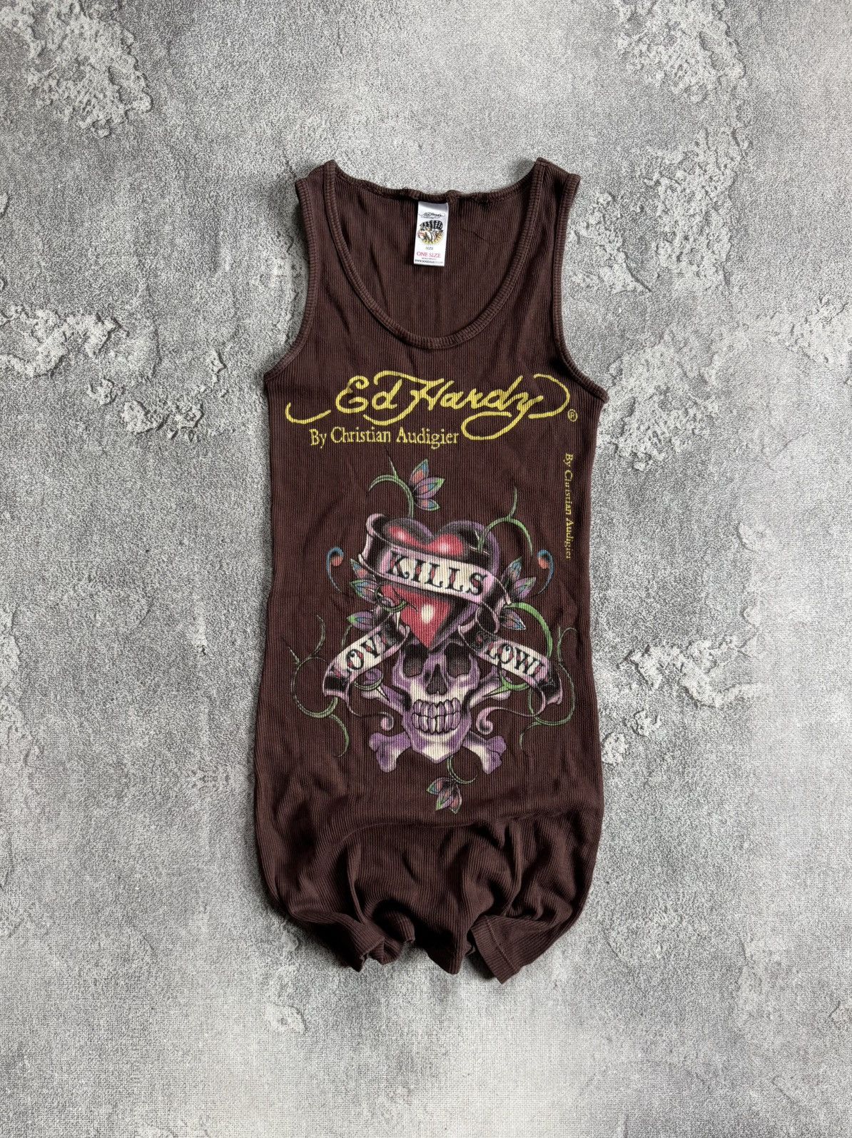 Ed Hardy Vintage Ed Hardy by Christian Audigier Tank Top Love Kills Size ONE SIZE - 1 Thumbnail