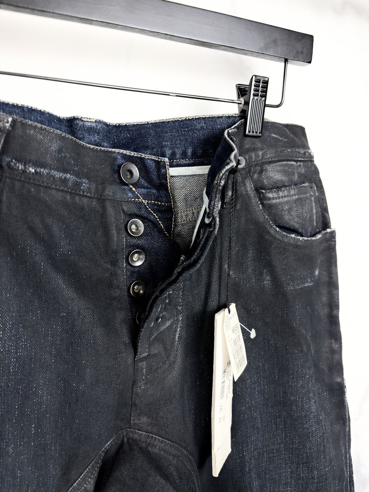 Rick Owens SS05 Rick Owens Scorpio Margiela Waxed Coated Denim Jeans Size US 34 / EU 50 - 5 Thumbnail