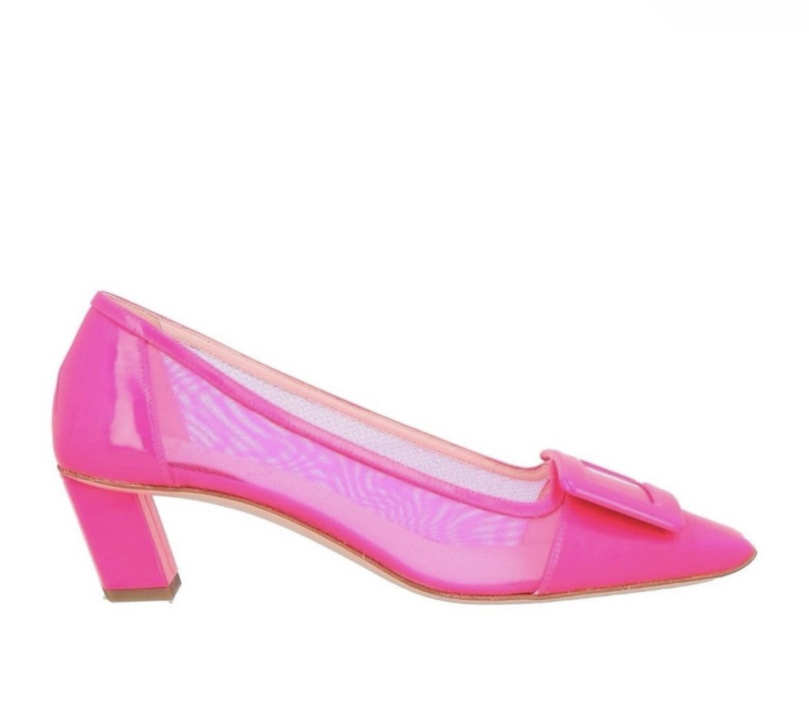 Roger Vivier ROGER VIVIER Belle Vivier Embellished mesh leather Pumps Size US 6 / IT 36 - 3 Thumbnail