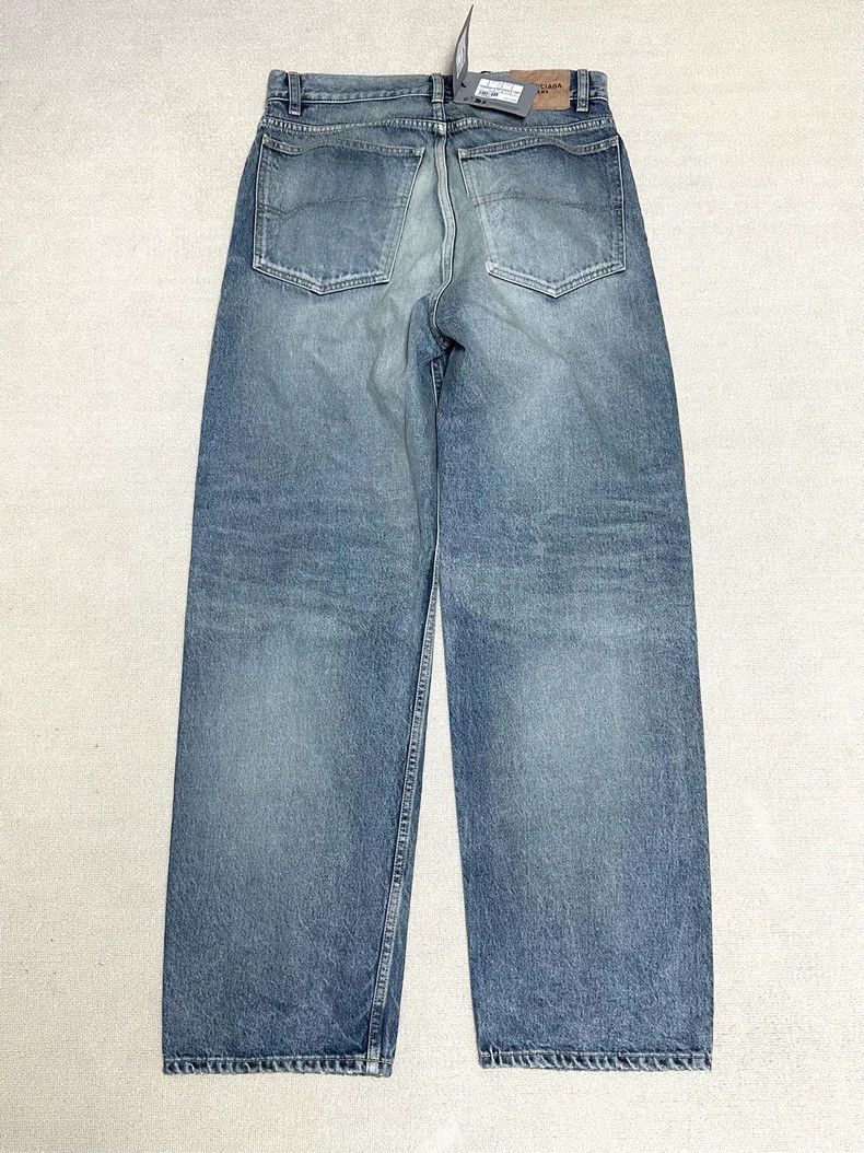 Balenciaga Balenciaga size s 23fw aged baggy mid-rise in ice blue mud Size US 28 / EU 44 - 3 Thumbnail