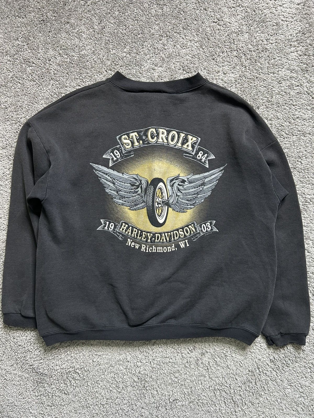 Harley Davidson Vintage 90s Harley Zip Up Crewneck Dated 1997 Faded Size US L / EU 52-54 / 3 - 8 Thumbnail