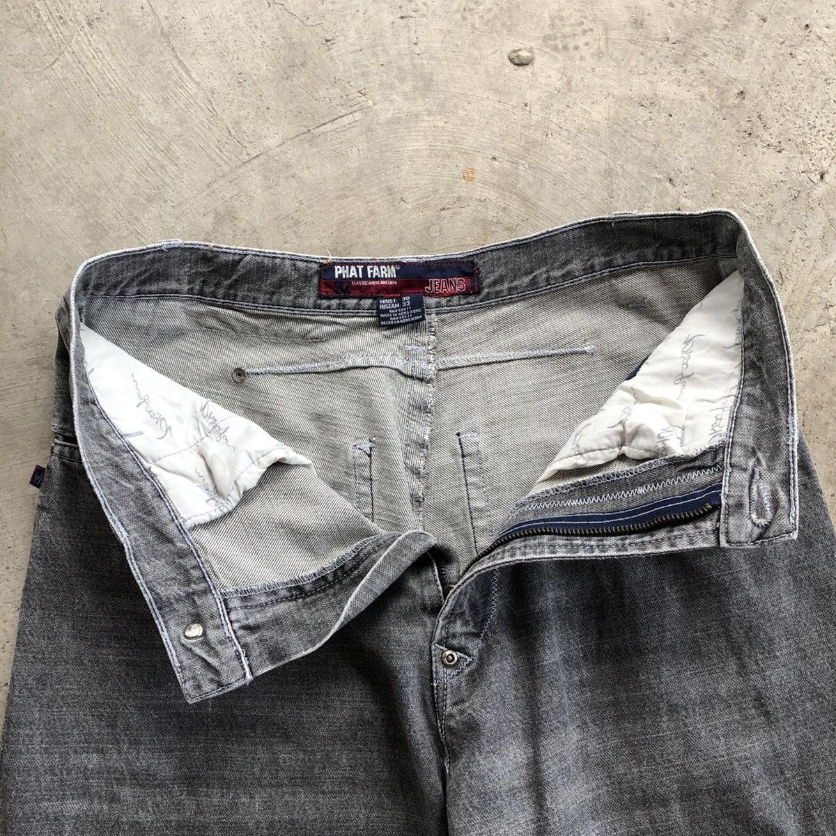 Phat Farm PHAT FARM Baggy Washed Black Jeans Size US 30 / EU 46 - 10 Thumbnail