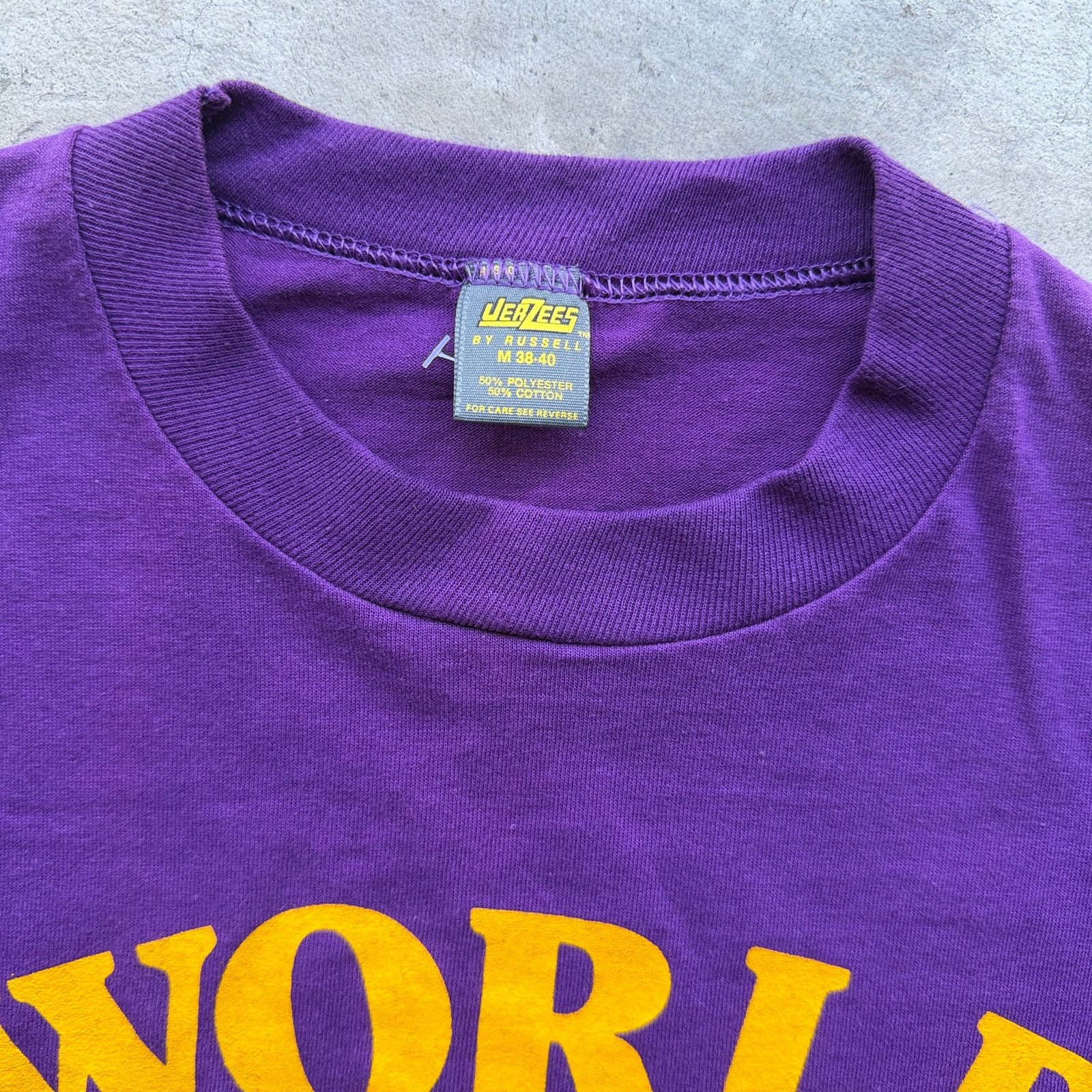 Jerzees Vintage 1985 Lakers World Champions Single Stitch Tee Medium Size US M / EU 48-50 / 2 - 2 Thumbnail