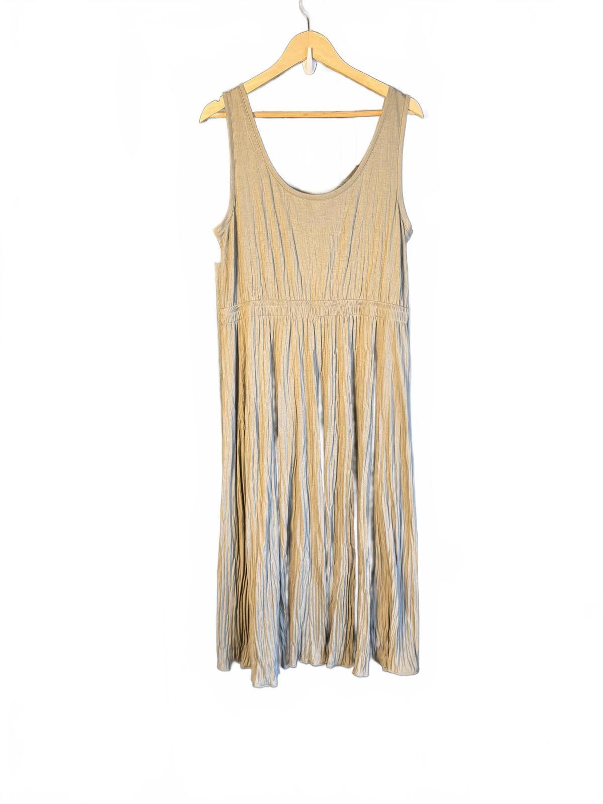 Vince Vince Women's Sleeveless Midi Dress Beige Large Size L / US 10 / IT 46 - 3 Thumbnail