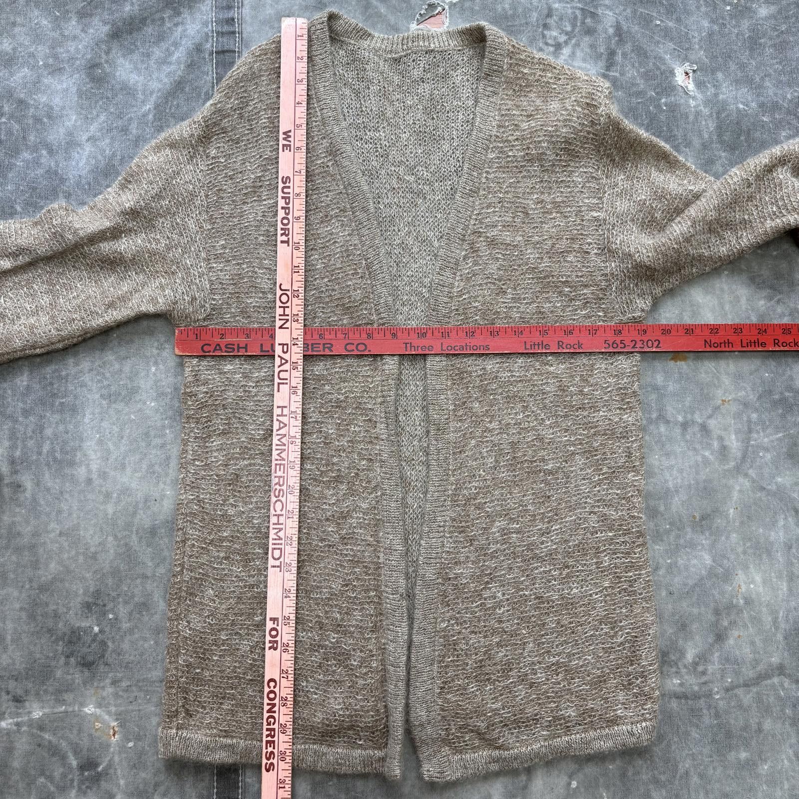 Vintage Vintage 60s Beige Mohair Fuzzy Kurt Cobain Sweater Cardigan Size US XL / EU 56 / 4 - 3 Thumbnail