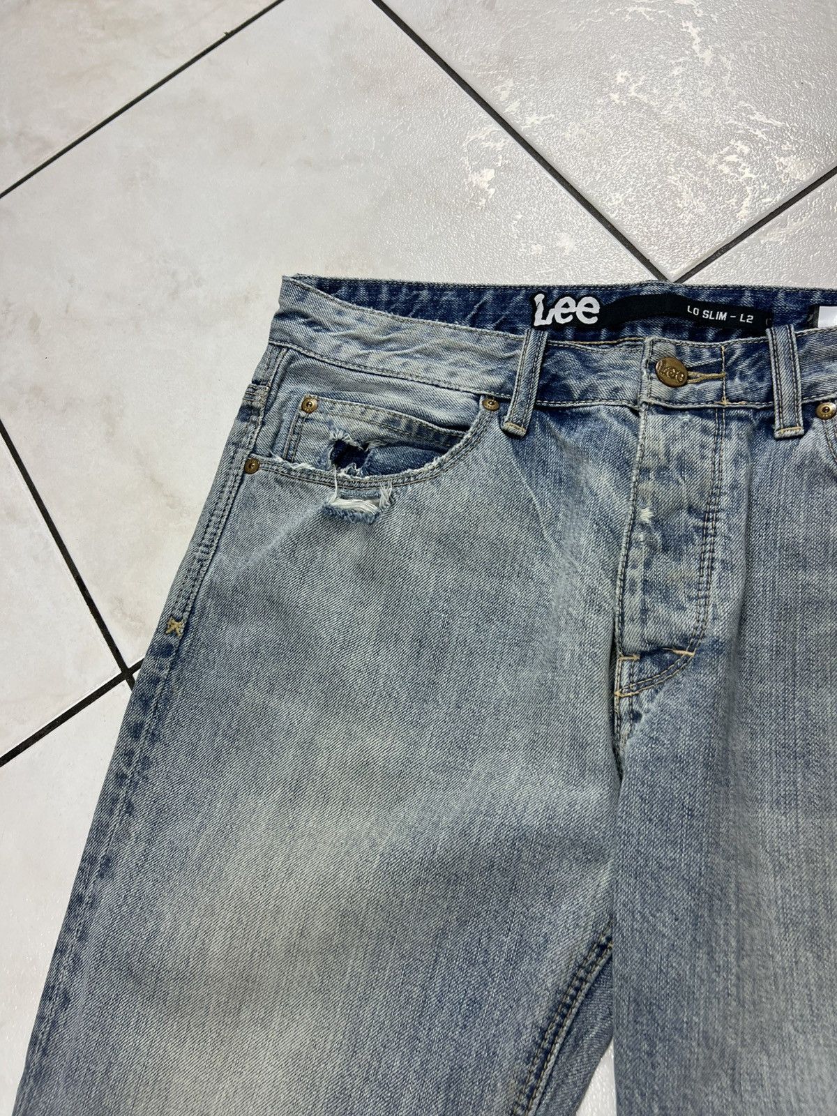 Lee Vintage Lee Slim-L2 dirty mud washed distressed denim jeans Size US 31 - 7 Thumbnail