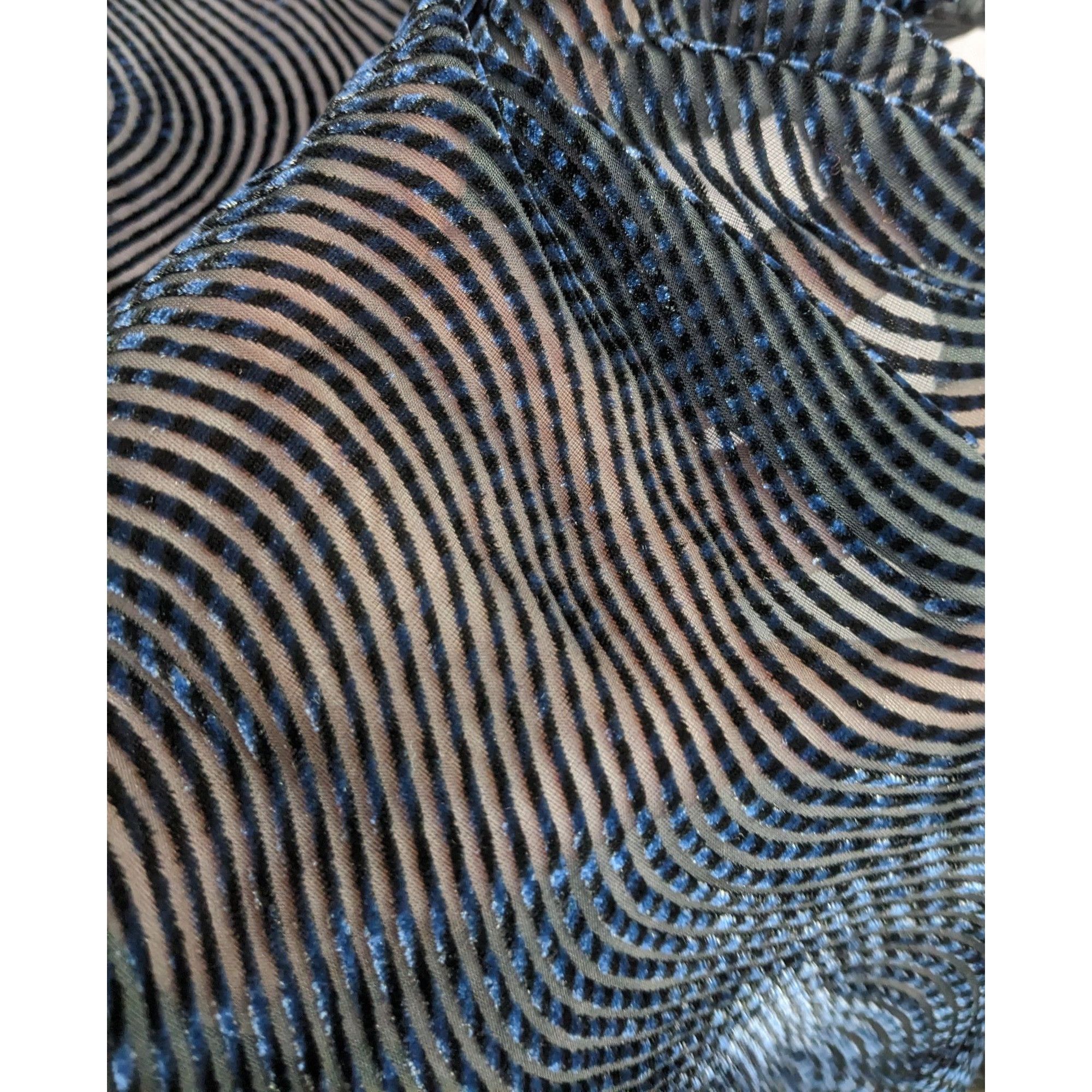 Other Joann Chaimson Blue Burnt Velvet Fringe Scarf Wrap 60x14 Inc Size ONE SIZE - 10 Thumbnail