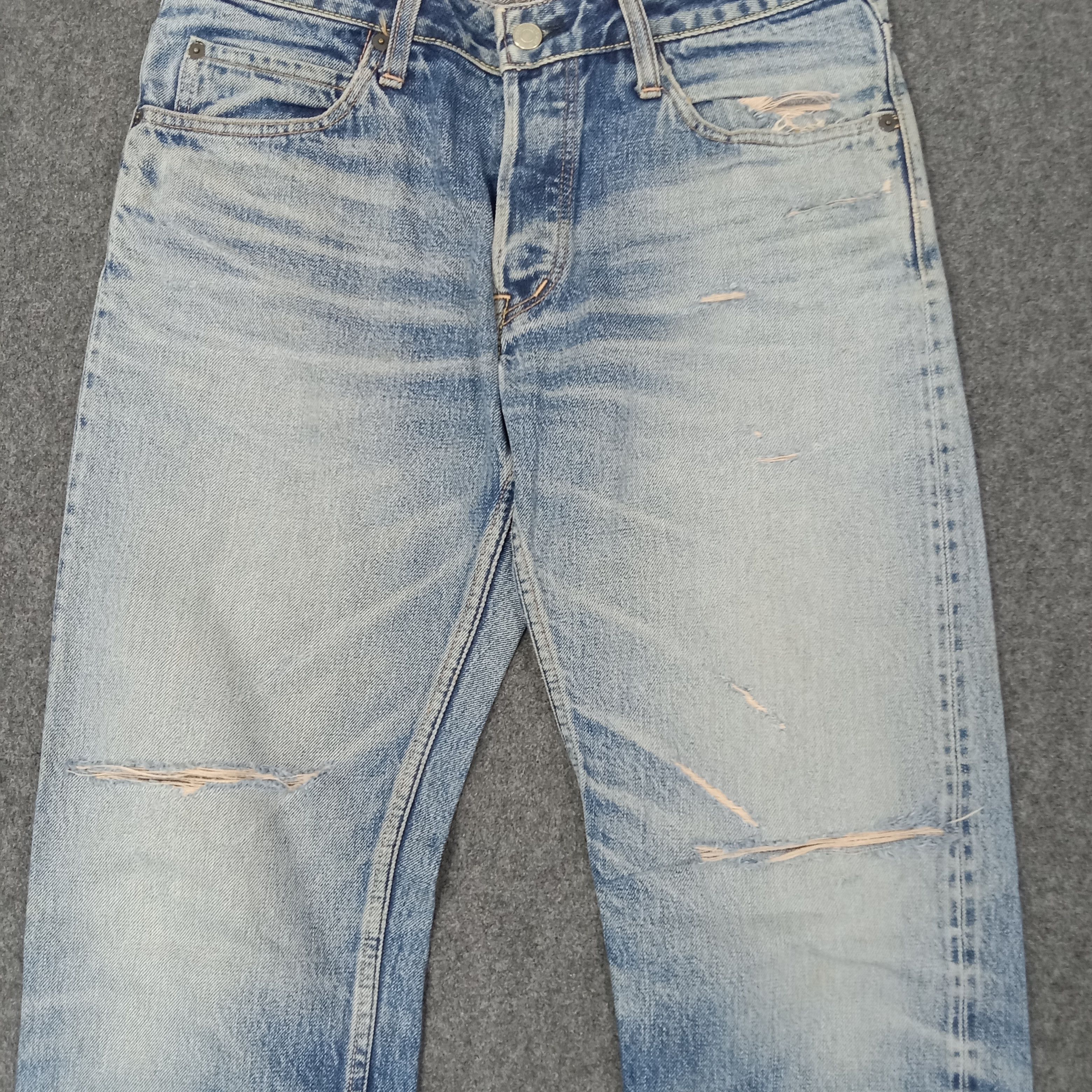 HOLLYWOOD RANCH MARKET H.Ranch.M Distressed Style Selvedge Denim Jeans C244N29 Size US 32 / EU 48 - 2 Thumbnail