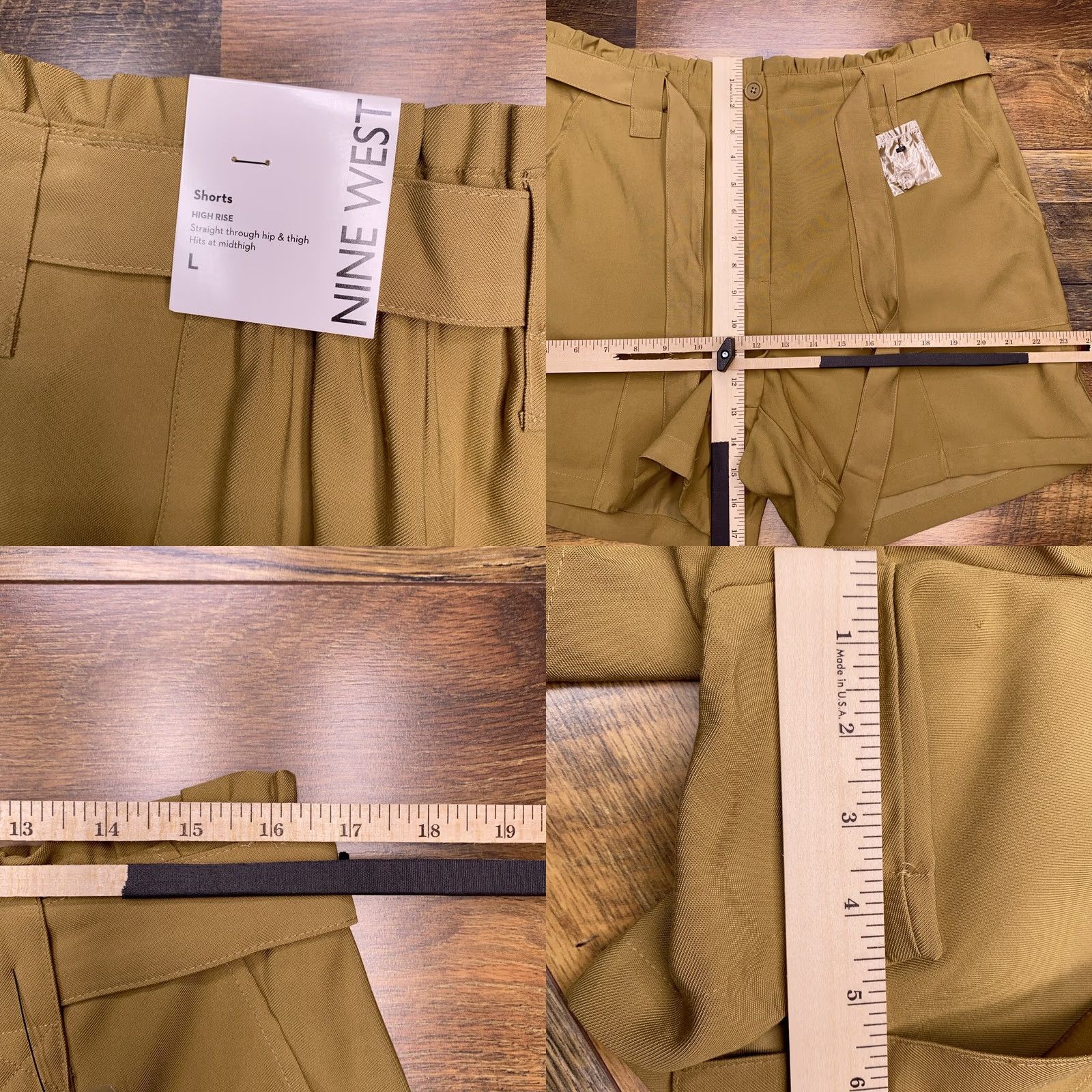 Nine West Nine West Paperbag Shorts Large Brown Belted High Rise Ladies Regular Summer Casual Size 36" / US 14 / IT 50 - 8 Thumbnail