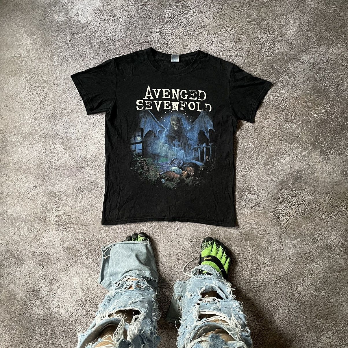 Band Tees Vintage Y2K AVENGED CREEPY FACE ABSTRACT ANGRY HORROR BONES Size US S / EU 44-46 / 1 - 1 Thumbnail