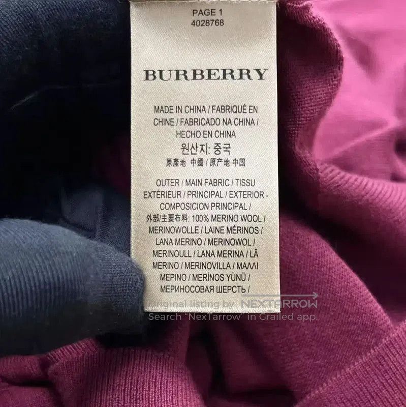 Burberry Burberry Purple Wool Horse Check Knit Sweater. Size L / US 10 / IT 46 - 4 Thumbnail