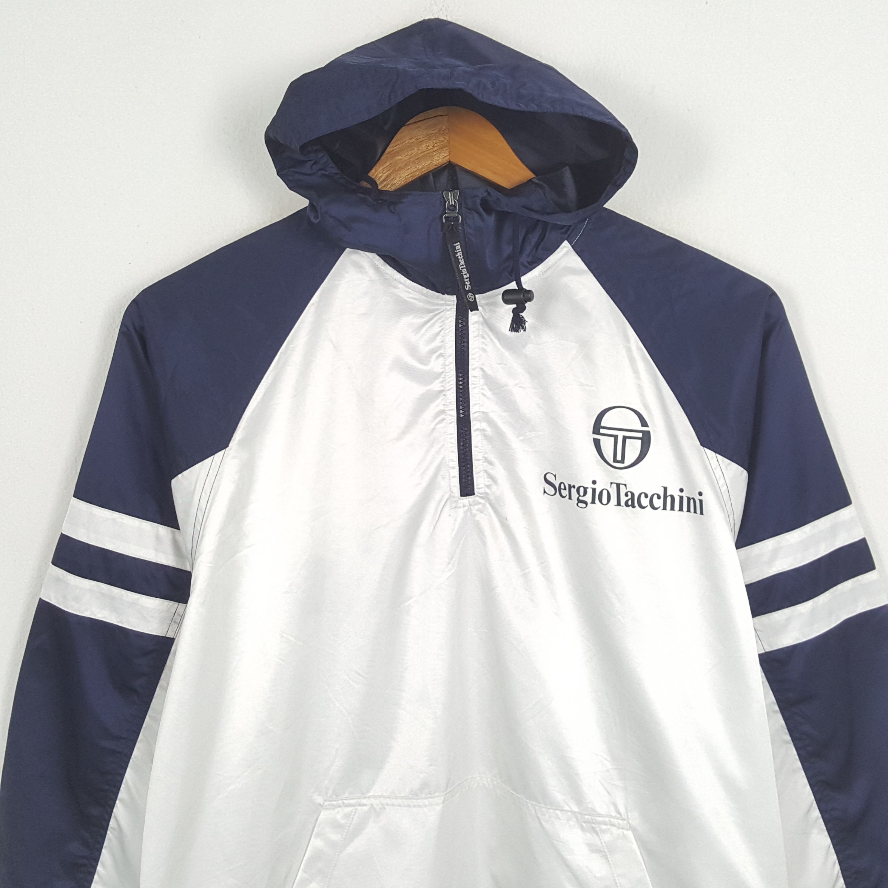 Sergio Tacchini × Vintage Vintage SERGIO TACHINI Sportswear Tennis Windbreaker Jacket Size US XL / EU 56 / 4 - 4 Thumbnail