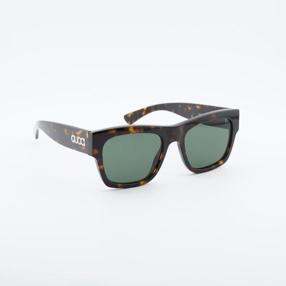 Gucci Gucci GG1793S 002 Sunglasses Havana Square Frame, Green Lens Size ONE SIZE - 1 Thumbnail