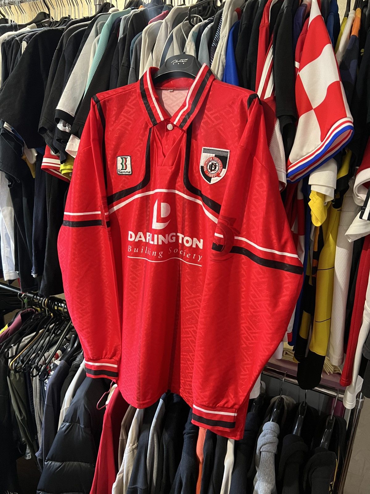 Vintage 1998/1999 BIEMME DARLINGTON AWAY FOOTBALL LONG SLEEVE SHIRT Size US L / EU 52-54 / 3 - 1 Thumbnail