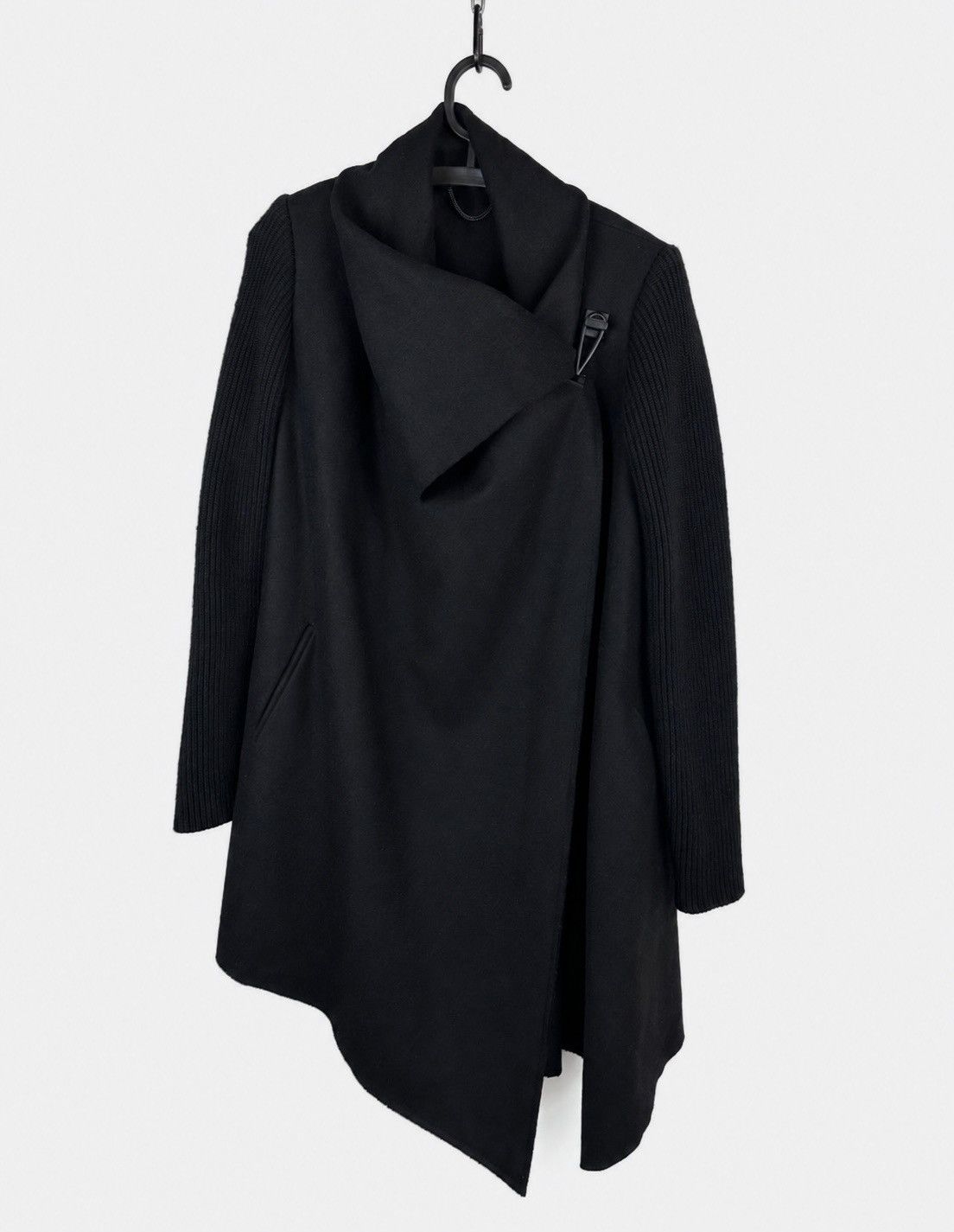 Allsaints AllSaints Monument Rib Coat Black Wool Blend Jacket UK 10 Size US M / EU 48-50 / 2 - 1 Thumbnail