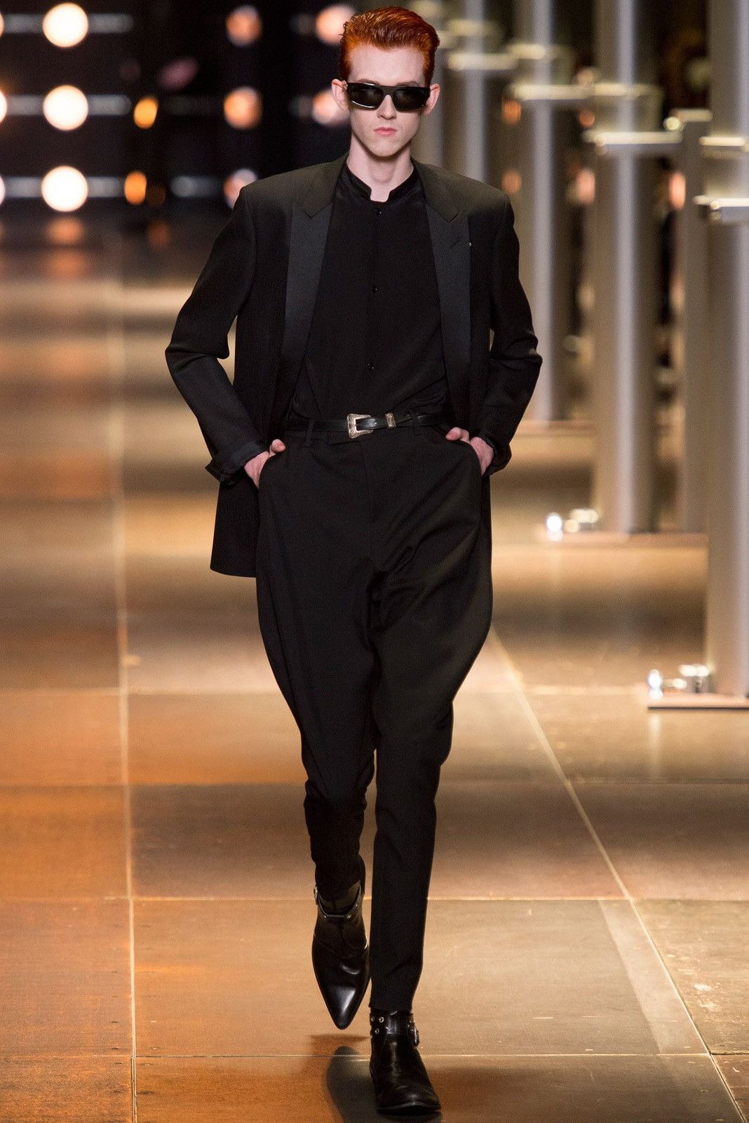 Saint Laurent Paris SAINT LAURENT By HEDI SLIMANE S/S 2014 Western Black Belt 85 Size 32 - 7 Thumbnail