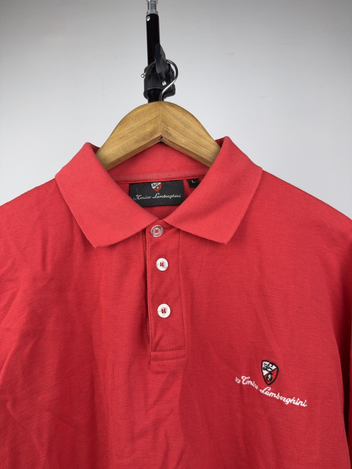 Tonino Lamborghini Vintage 90s Retro Racing Tonino Lamborghini Red Polo Shirt 🐂 Size US L / EU 52-54 / 3 - 3 Thumbnail
