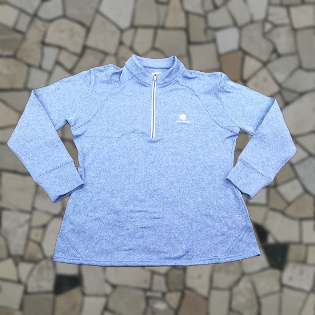 Footjoy FootJoy Sweater Womens Large Blue 1/4 Zip Royal Hawaiian Fleece Golf Pullover Size L / US 10 / IT 46 - 1 Thumbnail