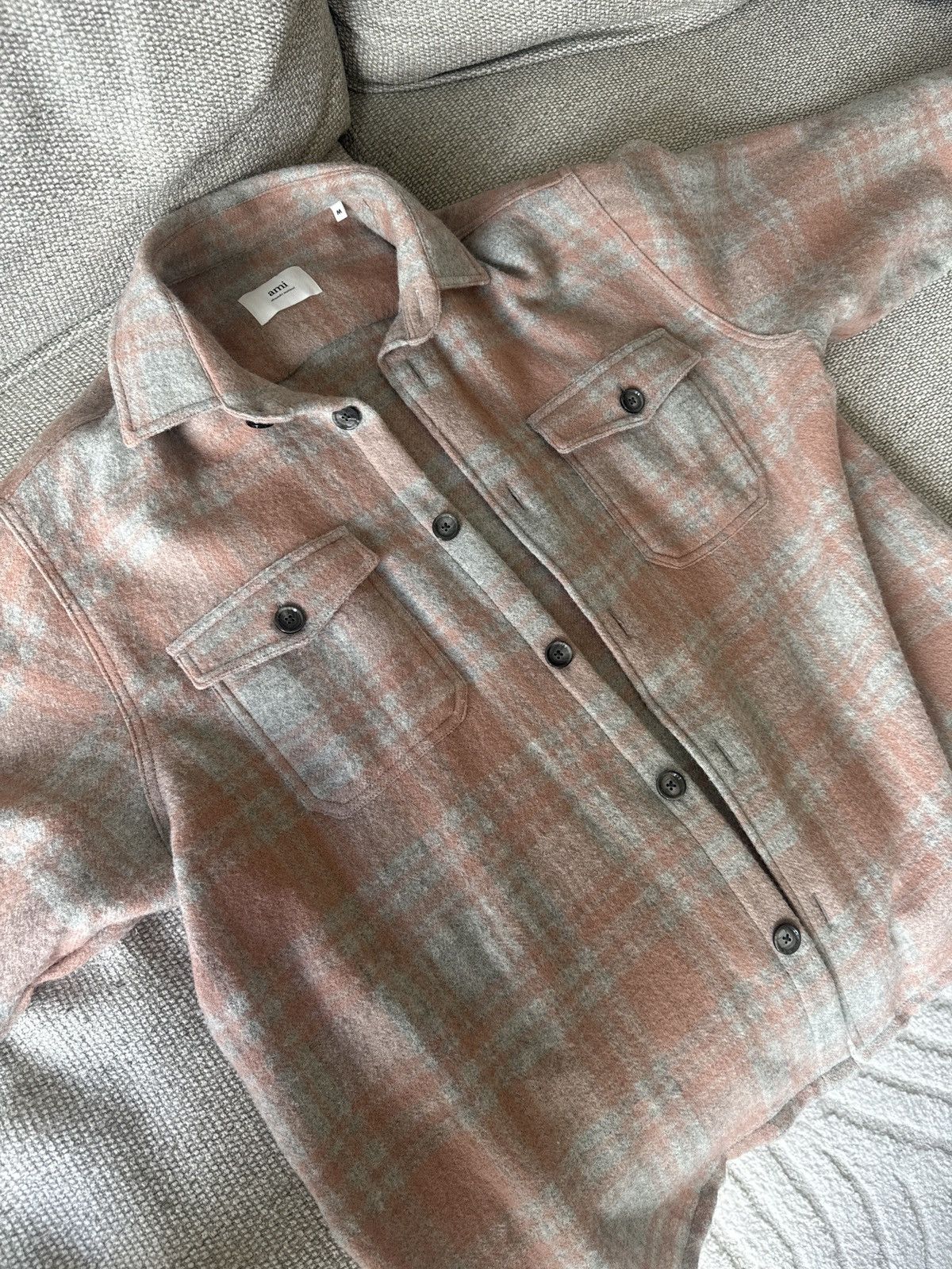 AMI AMI pink plaid shirt jacket Size US M / EU 48-50 / 2 - 1 Thumbnail