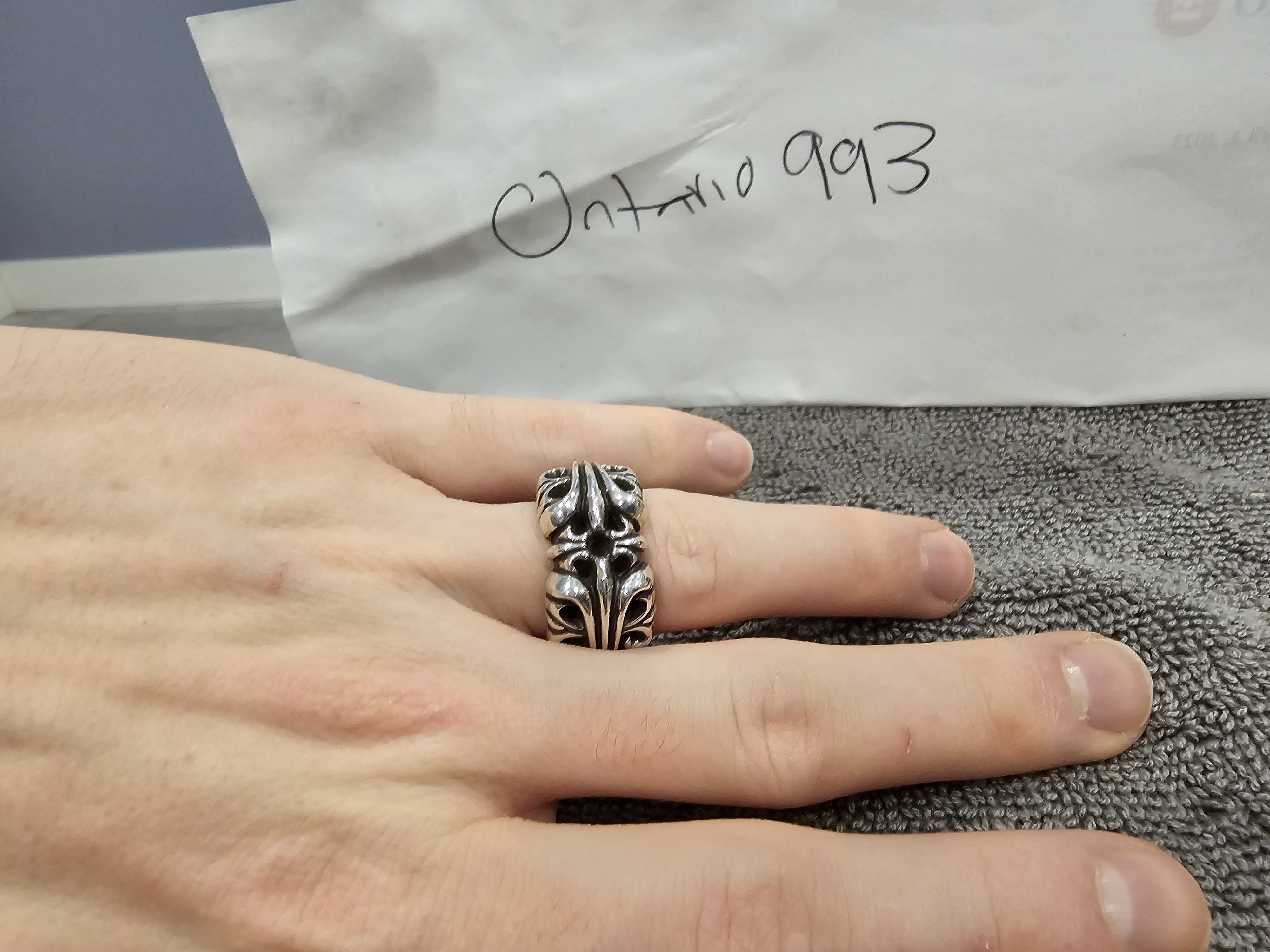 image of Chrome Hearts K&t Ring in Silver, Men's