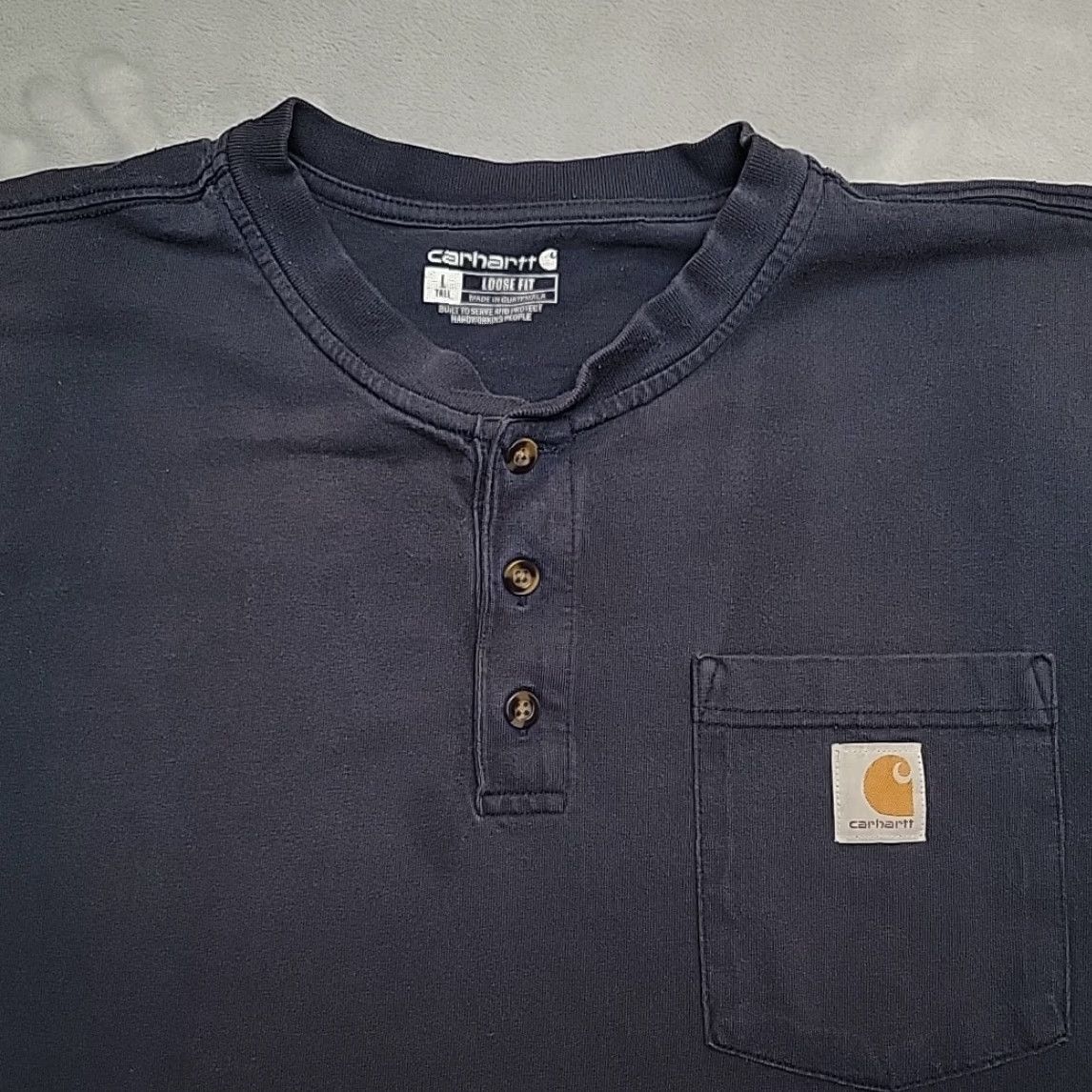 Carhartt VINTAGE Carhartt Shirt Mens LT Navy Henley Loose Fit Crewneck Button Work TEE K84 Size US L / EU 52-54 / 3 - 2 Thumbnail