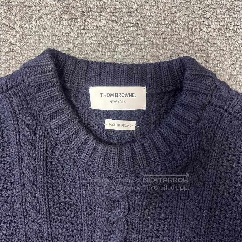 Thom Browne Thom Browne Dark Blue Chunky Knit Sweater Size US M / EU 48-50 / 2 - 3 Thumbnail