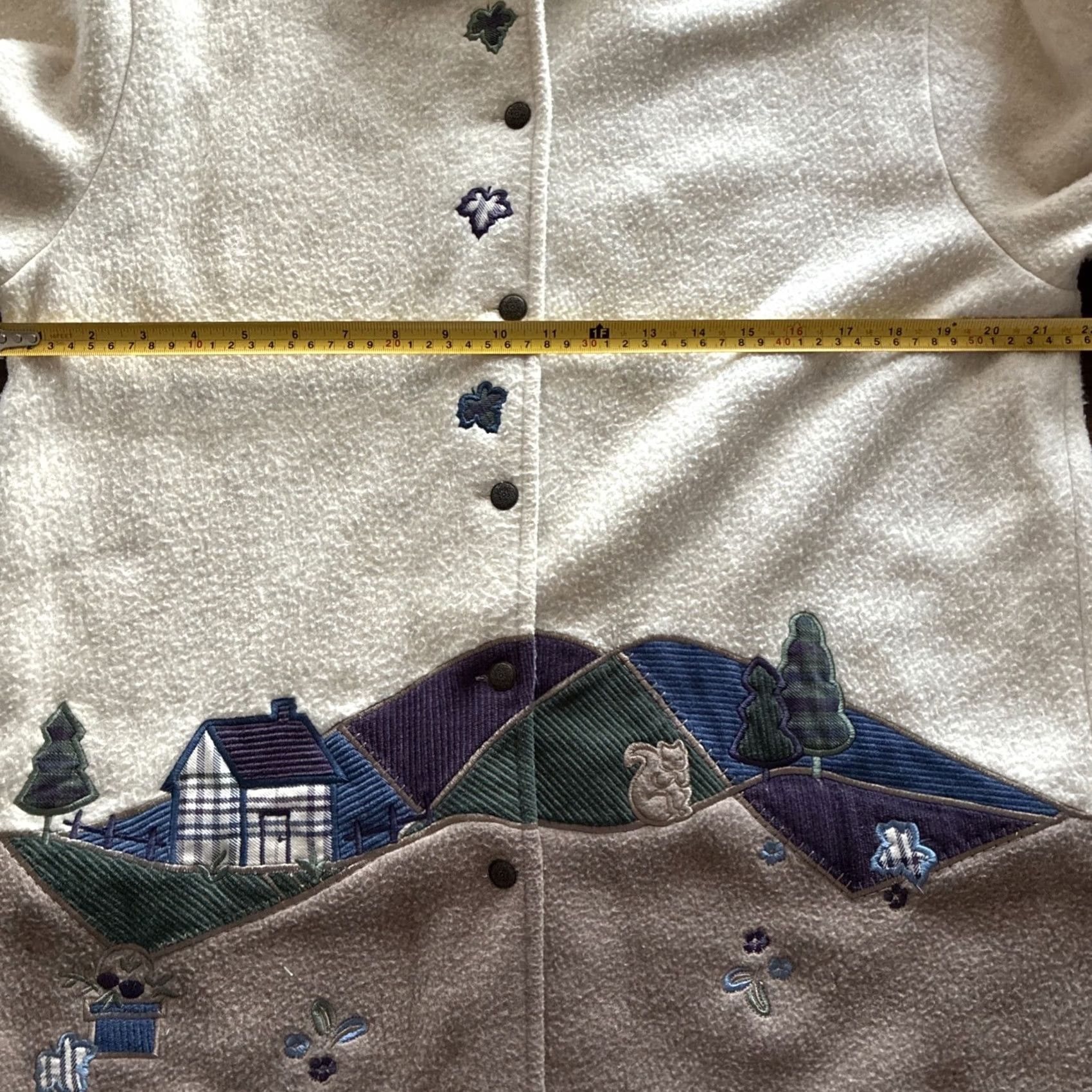 Vintage VINTAGE Teddi fleece jacket embroidered cottage button up womens medium jacket Size M / US 6-8 / IT 42-44 - 7 Thumbnail