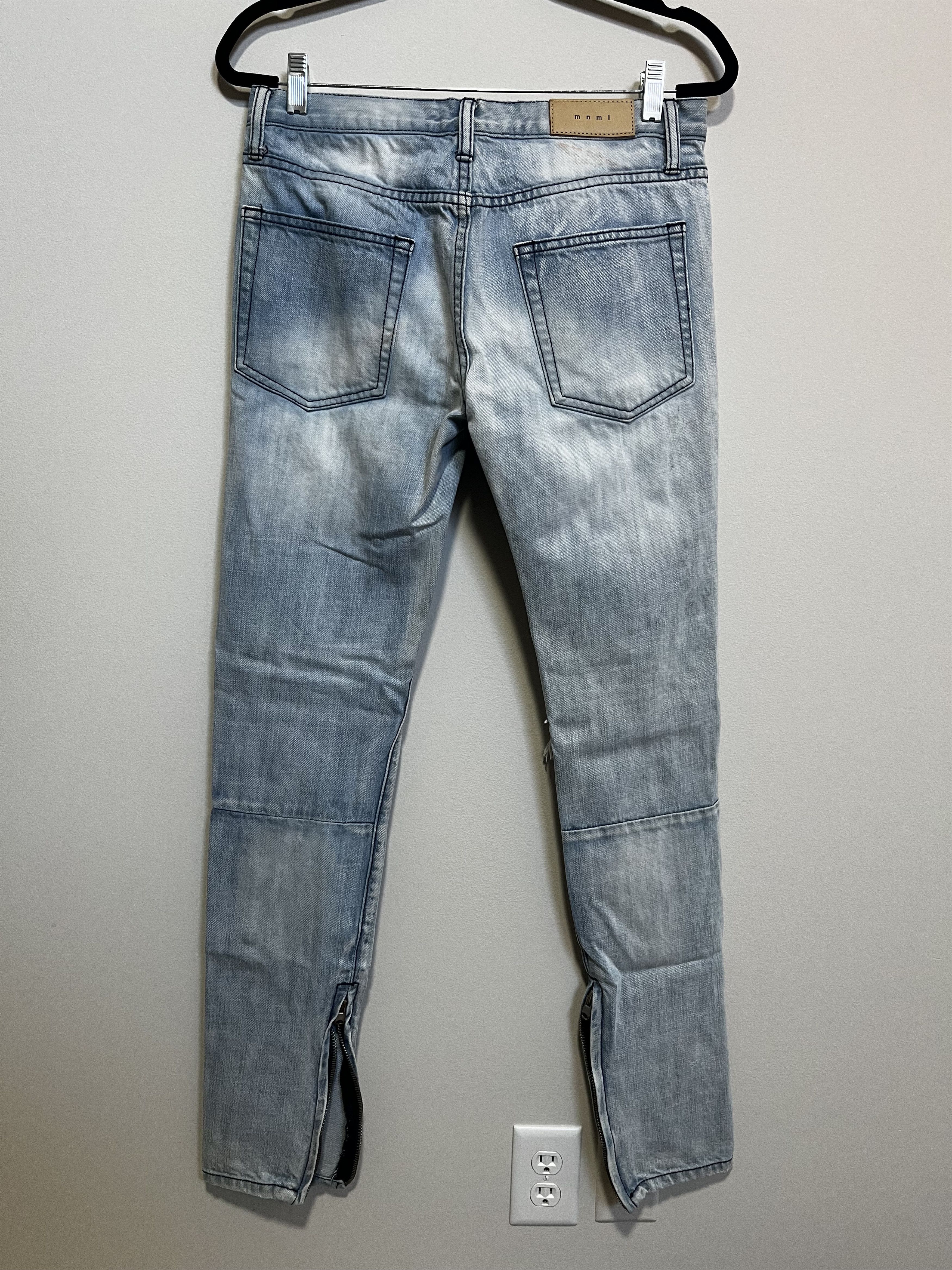 MNML MNML Blue Distressed Denim W/ Zippers Size 30 Size US 30 / EU 46 - 3 Thumbnail