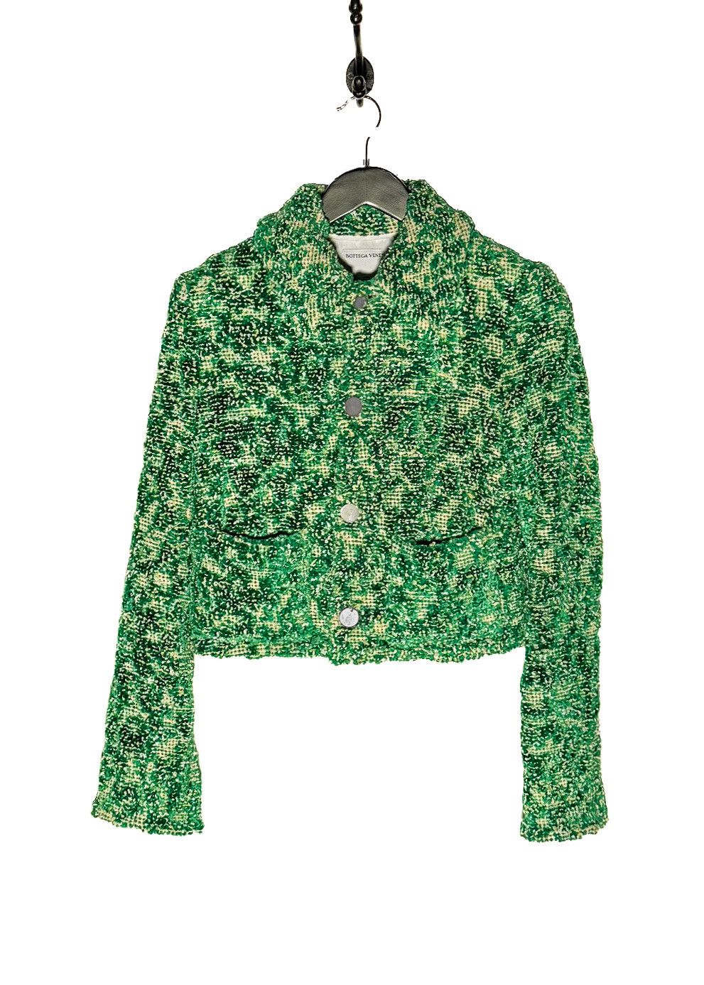 Bottega Veneta Bottega Veneta 2021 Green Abstract Chenille Bouclé Jacket Size XS / US 0-2 / IT 36-38 - 1 Thumbnail