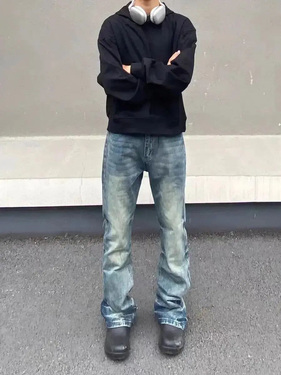 Japanese Brand High Street Washed Loose Hip Hop Micro Flare Jeans Size US 32 / EU 48 - 1 Thumbnail