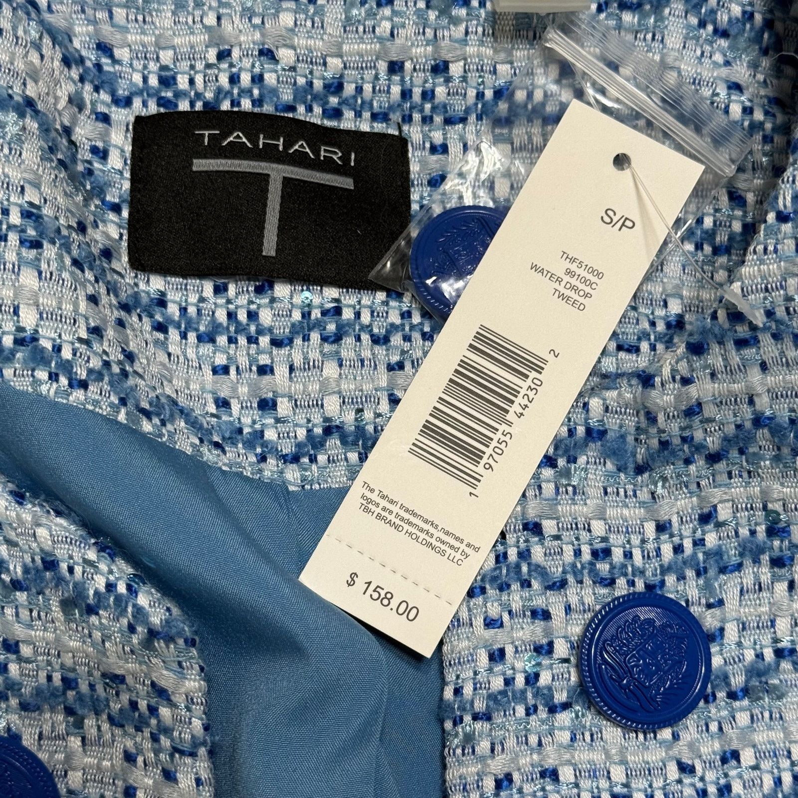 Elie Tahari Tahari Blue Tweed Jacket | Sz S/P Size S / US 4 / IT 40 - 4 Thumbnail