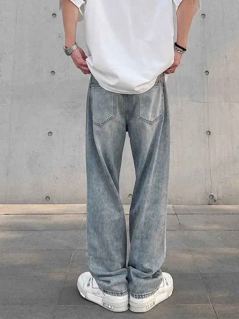 Japanese Brand Retro washed loose distressed jeans Size US 32 / EU 48 - 4 Thumbnail