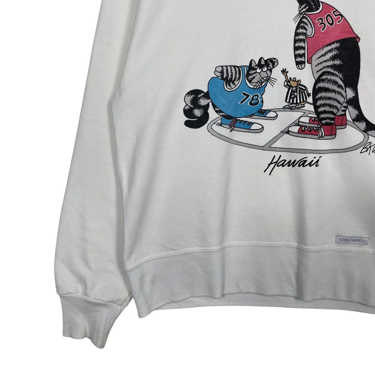 Vintage Vintage Hawaii B. Kliban Basketball Cat Sweatshirt Size US XS / EU 42 / 0 - 3 Thumbnail