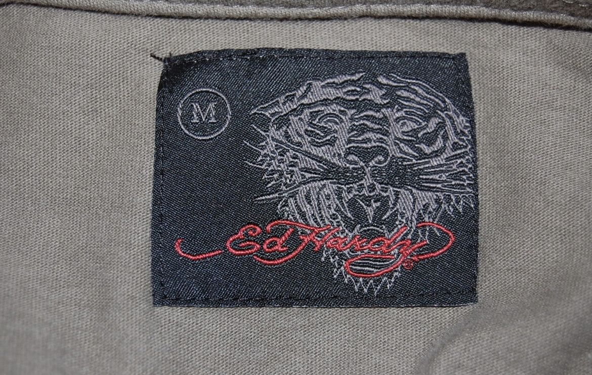 Ed Hardy Y2K ED HARDY CHRISTIAN AUDIGIER PUNK DO OR DIE POLO GRAY Size US M / EU 48-50 / 2 - 12 Thumbnail