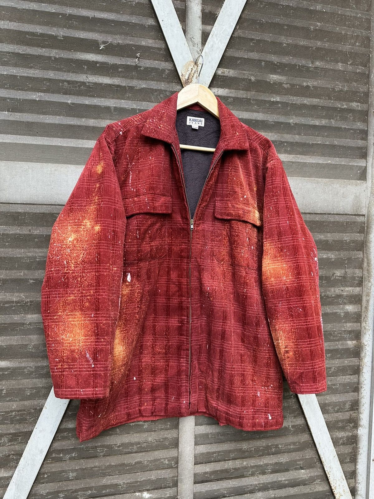 Kansai Yamamoto 👹Kansai Yamamoto Paint Splatter Corduroy Jacket Size US L / EU 52-54 / 3 - 8 Thumbnail