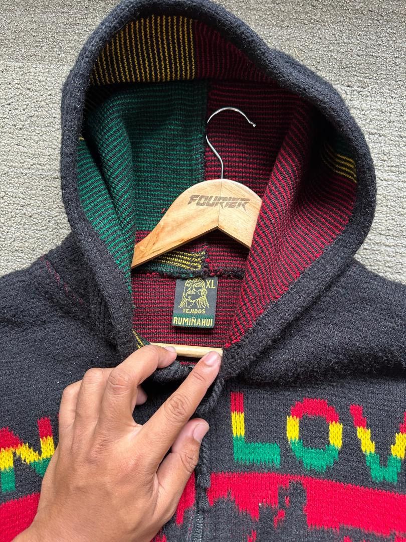 Bob Marley × Vintage VINTAGE 90’s KNIT WOOL BOB MARLEY RASTA ZIPPER HOODIE Size US XL / EU 56 / 4 - 6 Thumbnail