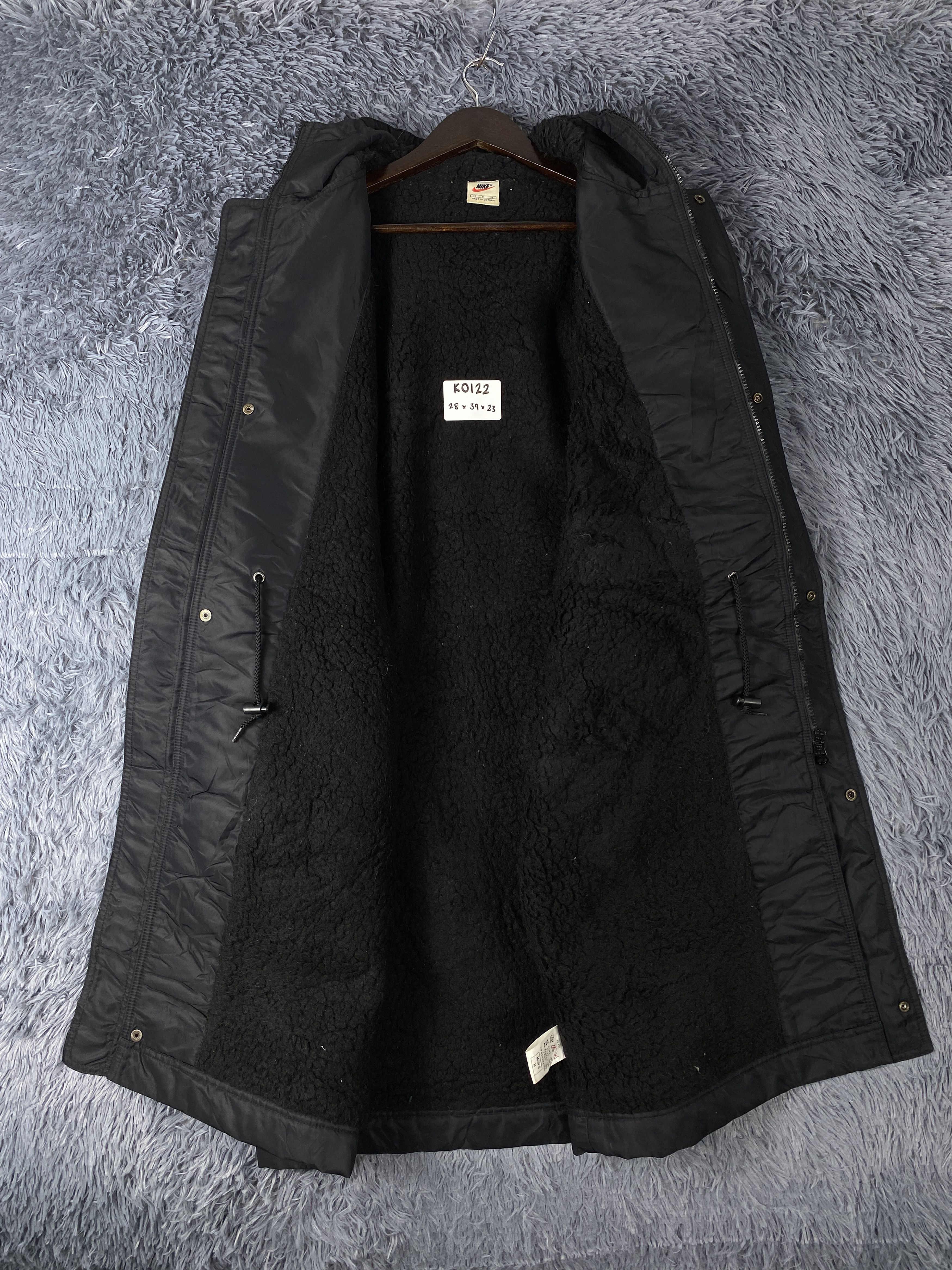 Nike Vintage 90s Nike Big Swoosh Sherpa Lining Long Jacket K0122 Size US XL / EU 56 / 4 - 11 Thumbnail