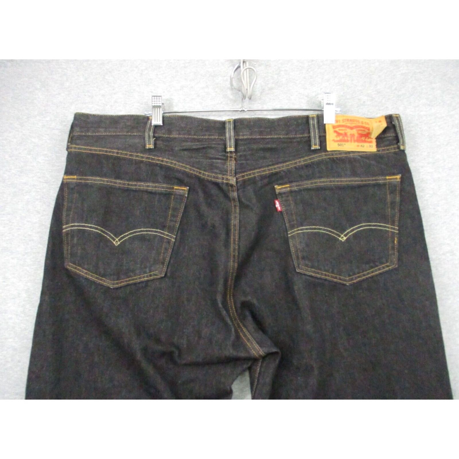 Levi's Levi's 501 XX Jeans 42x32 Mens Button Fly Straight Dark Black Distressed 5-Pocket Denim Classic Fit Casual Mens Size US 42 / EU 58 - 7 Thumbnail