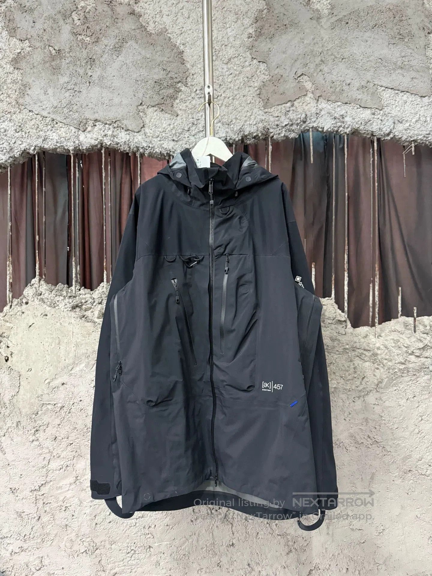 Burton Black Hooded Rain Jacket with Zip Pockets. Size US L / EU 52-54 / 3 - 1 Thumbnail