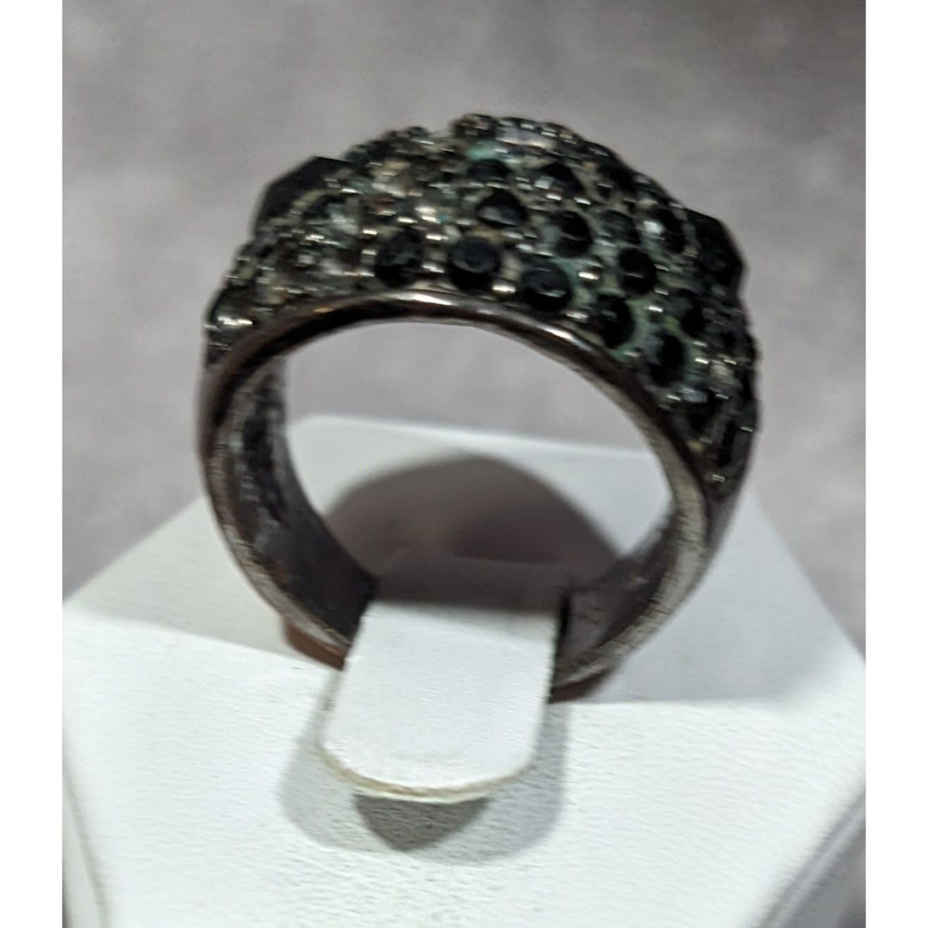 Other Chunky Black And Silver Dome Rhinestone Dome Ring Size 8 1/4 Size ONE SIZE - 7 Thumbnail