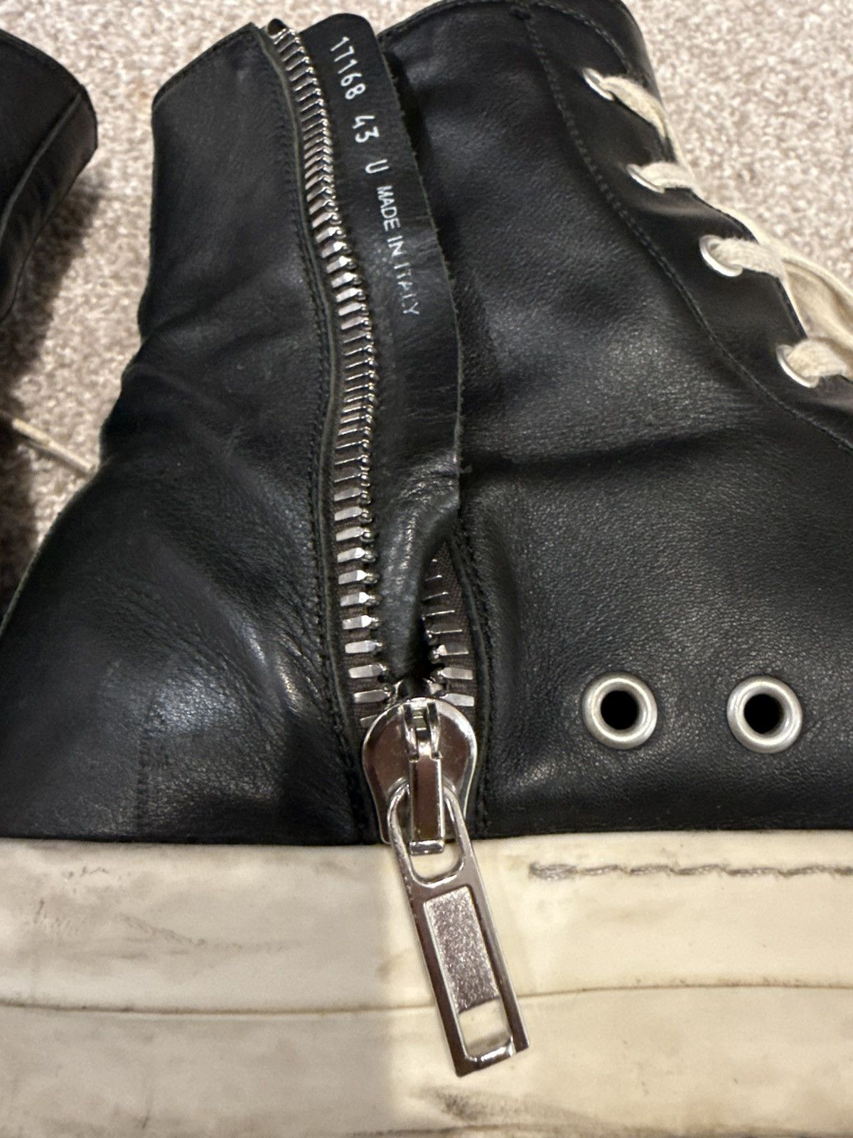 Rick Owens Rick Owens Ramones High Top Calfskin Sneaker FW19 Size US 10 / EU 43 - 7 Thumbnail