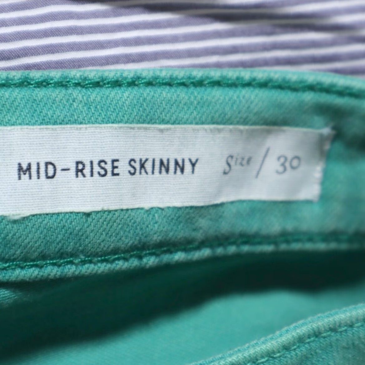 Vintage Pilcro and the Letterpress Stretch Mid-Rise Skinny Denim Jeans Green Women's 30 Size 30" / US 8 / IT 44 - 6 Thumbnail