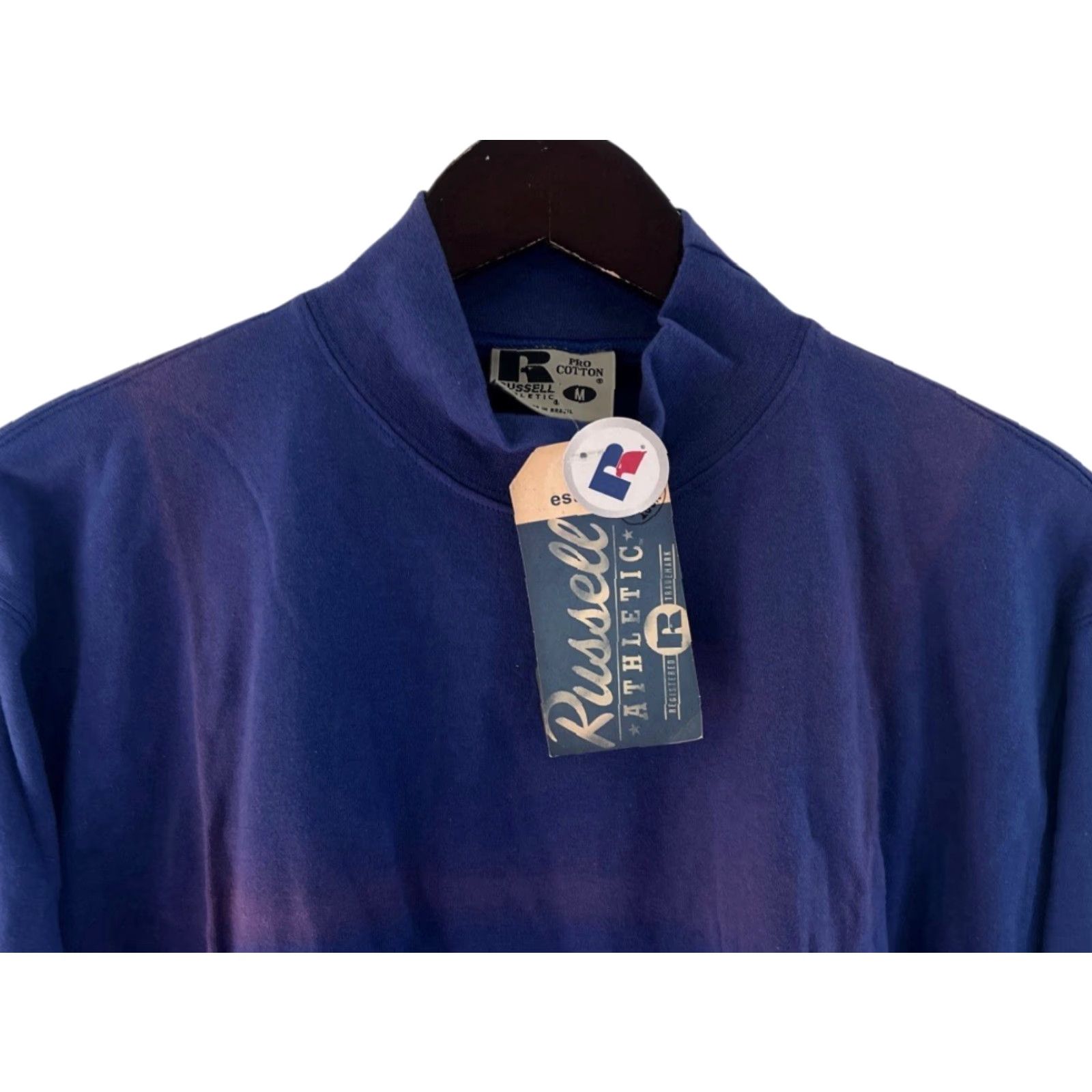 Russell Athletic VINTAGE Russell Athletic Pro Cotton Mock Neck Shirt Mens M Purple 90s NWT NOS Long Sleeve Shirts Size US M / EU 48-50 / 2 - 4 Thumbnail