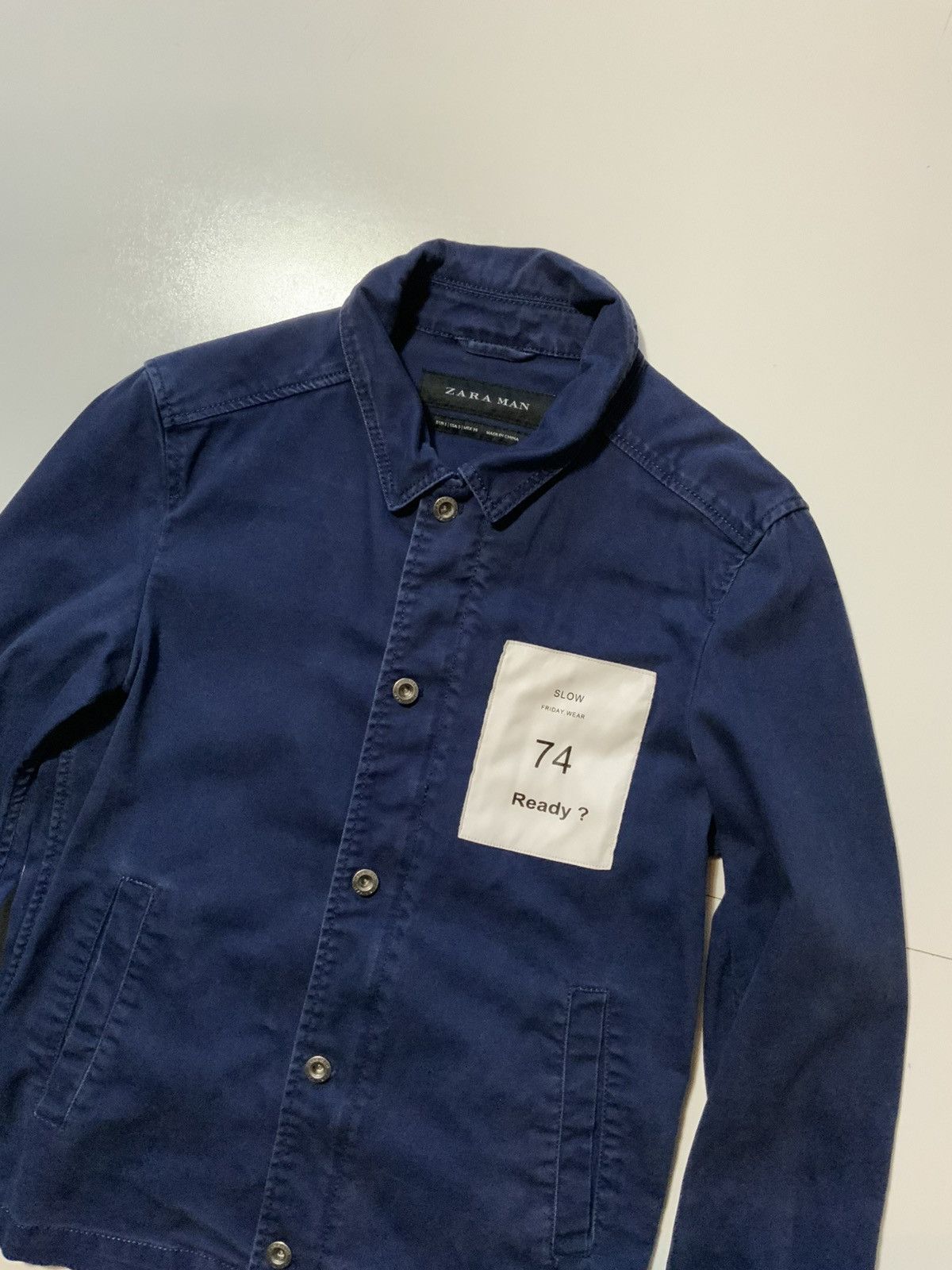 Zara Zara Man Slow Wear 74 Ready Navy Workwear Overshirt Jacket Size US S / EU 44-46 / 1 - 3 Thumbnail