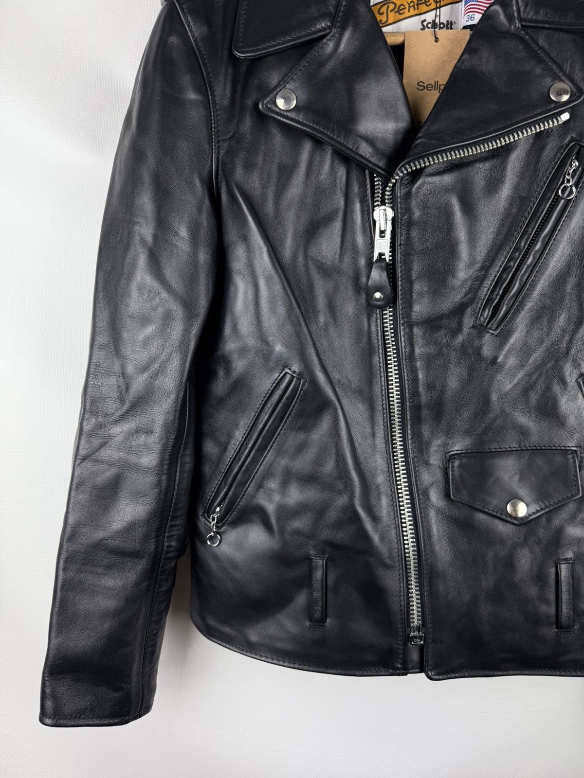 Schott Schott Perfecto Ladies Leather Biker Full Zip Jacket USA Size XS / US 0-2 / IT 36-38 - 5 Thumbnail