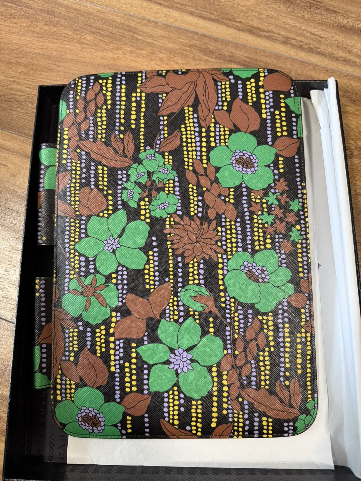 Prada Prada Saffiano Leather Flower Print iPad Tablet Case Size ONE SIZE - 2 Thumbnail